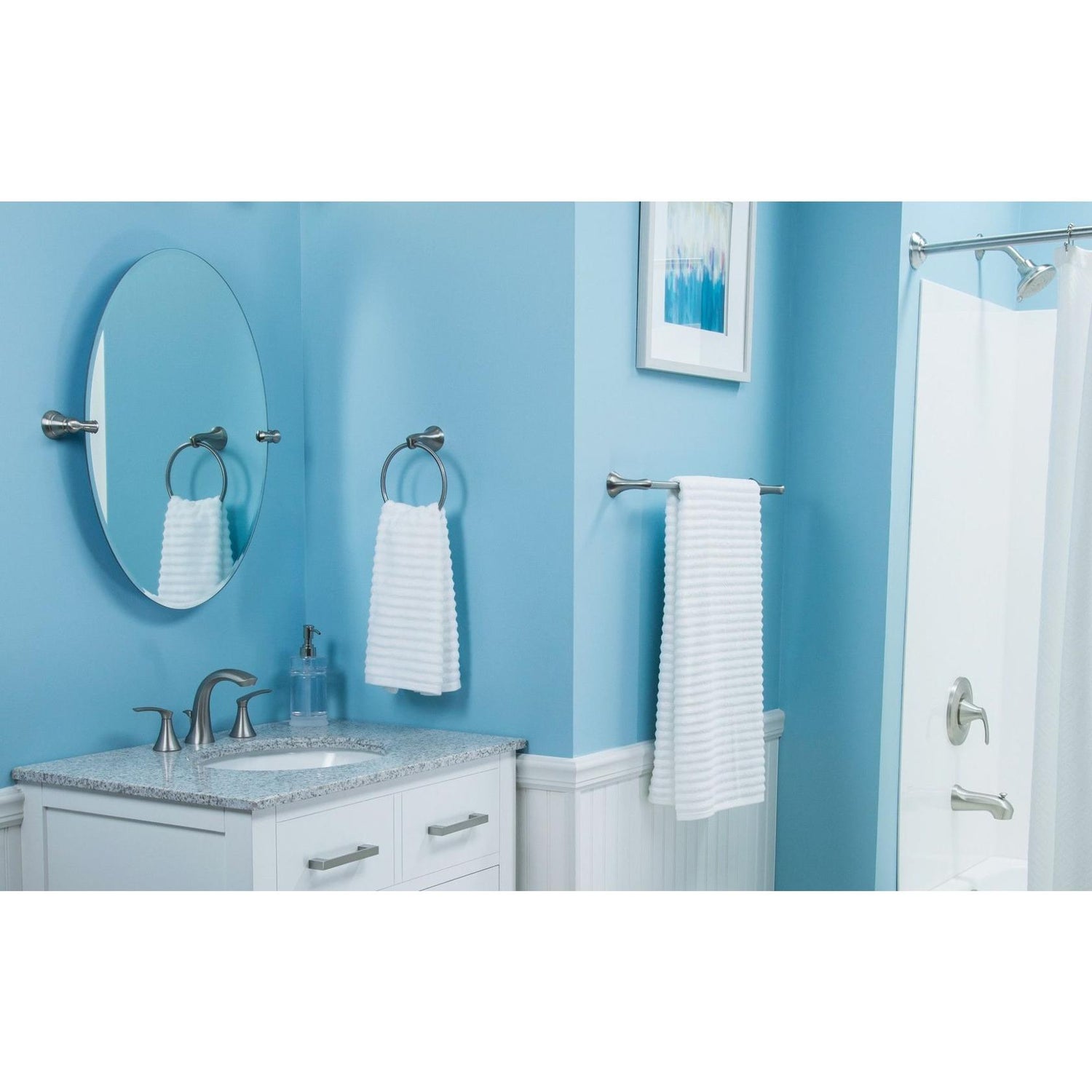 MOEN Darcy WS84551SRN Widespread 2-Handle High-Arc Bathroom Faucet in Spot Resist Brushed Nickel