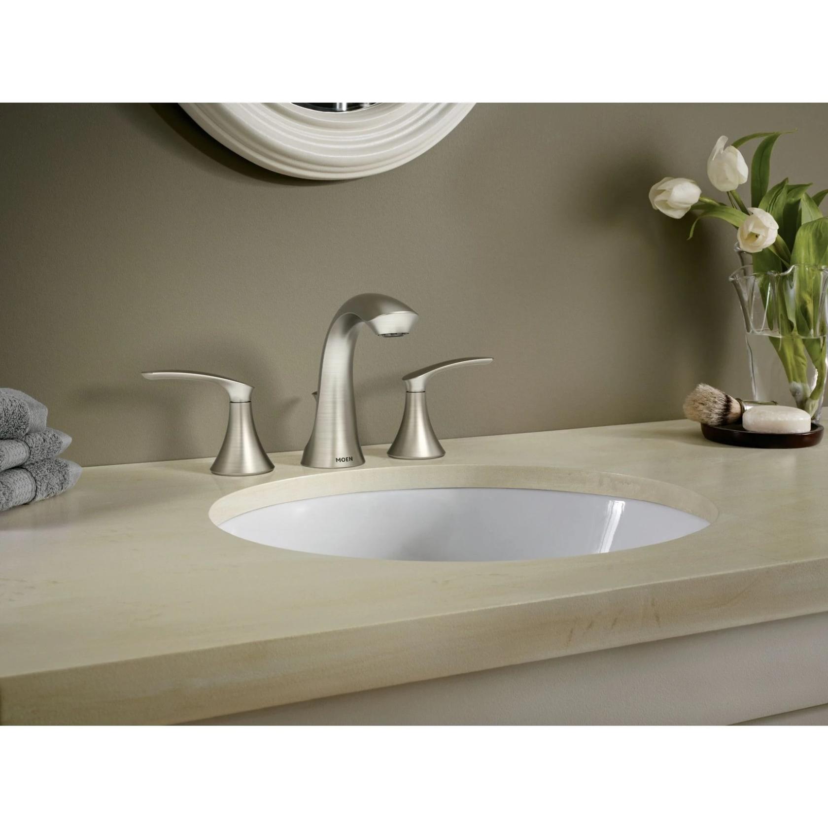 MOEN Darcy WS84551SRN Widespread 2-Handle High-Arc Bathroom Faucet in Spot Resist Brushed Nickel