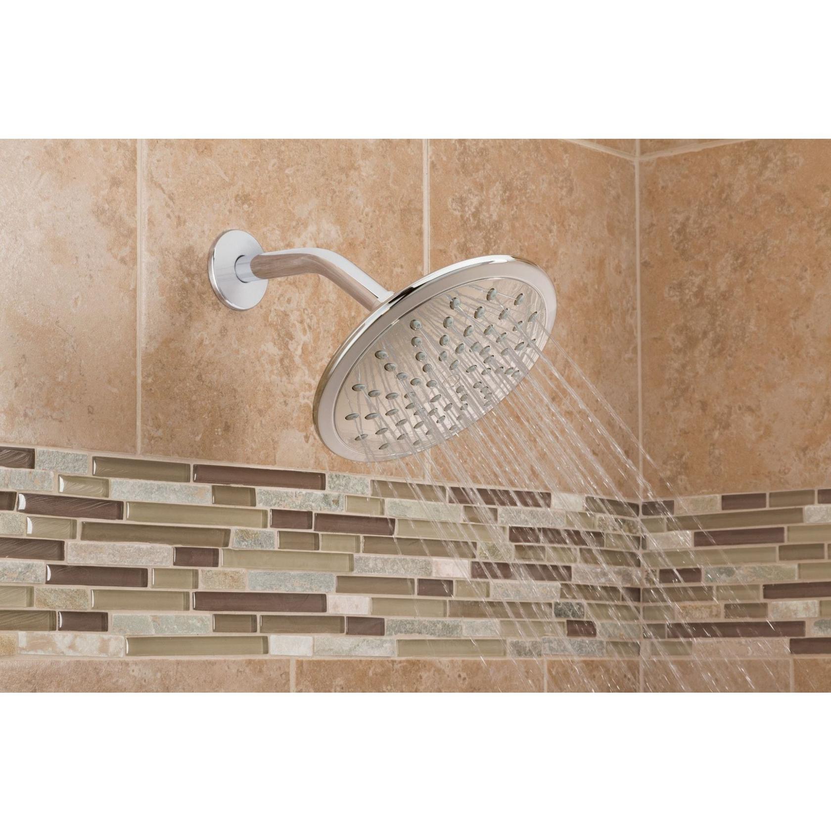 MOEN 6345EP Eco-Performance 1-Spray Patterns 8 in. Single Tub Wall Mount Fixed Shower Head in Chrome