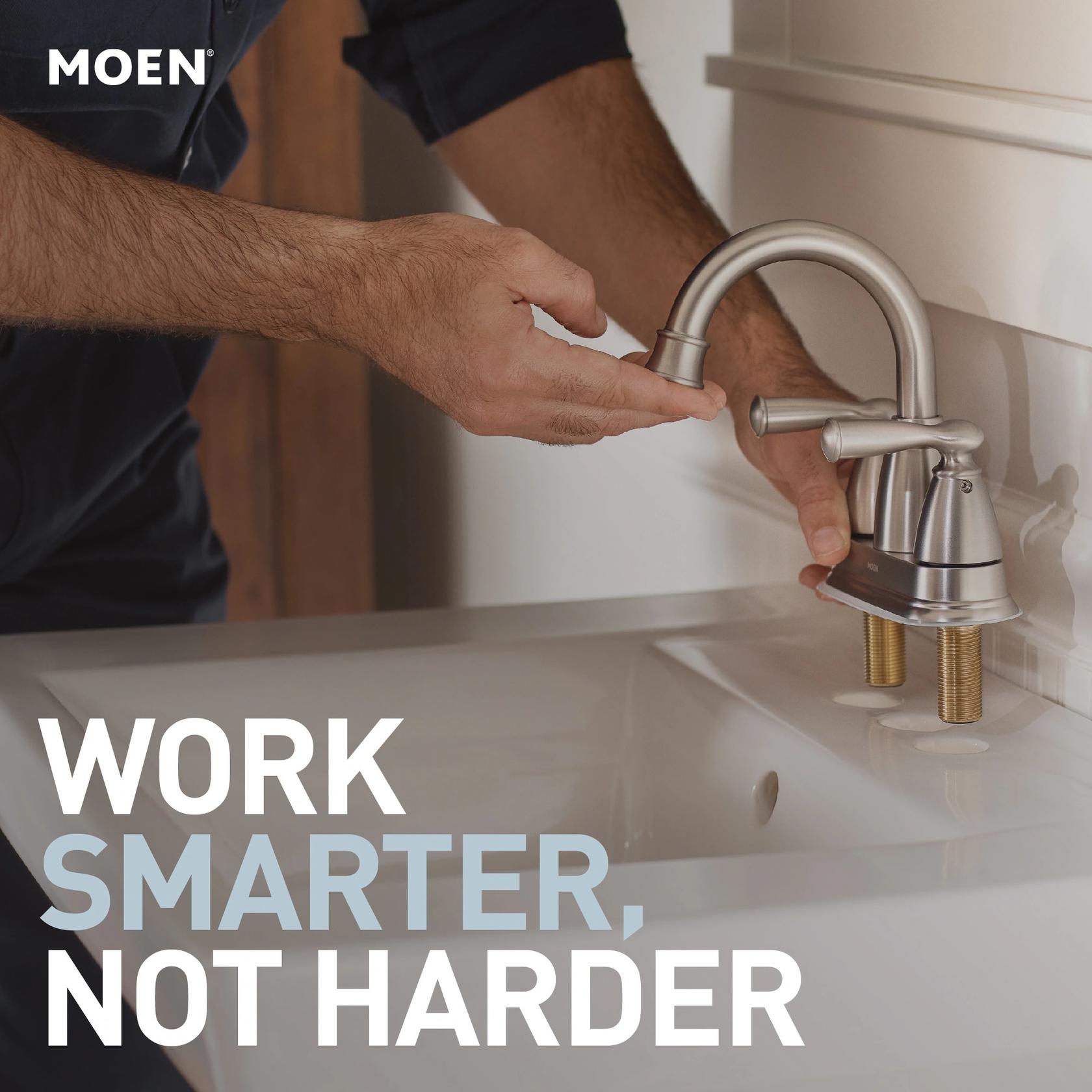 MOEN Adler 84603 Centerset Two Handle Low-Arc Bathroom Faucet in Chrome