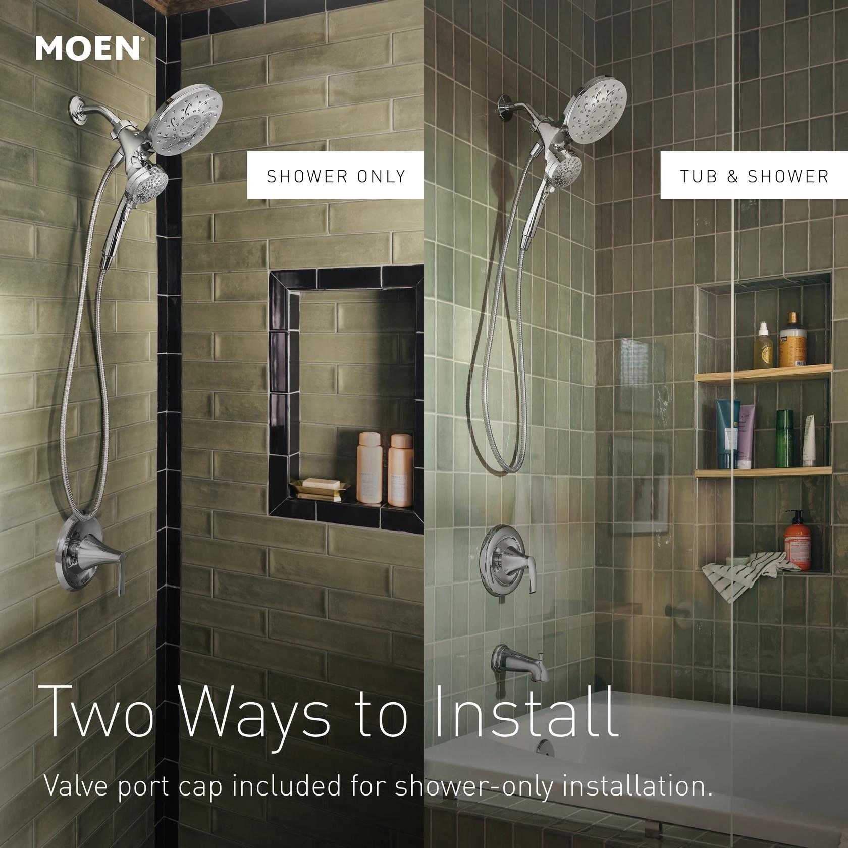 MOEN Graeden 82137SRN Magnetix 1-Handle Bathtub and Shower Faucet in Spot Resist Brushed Nickel (Valve Included)