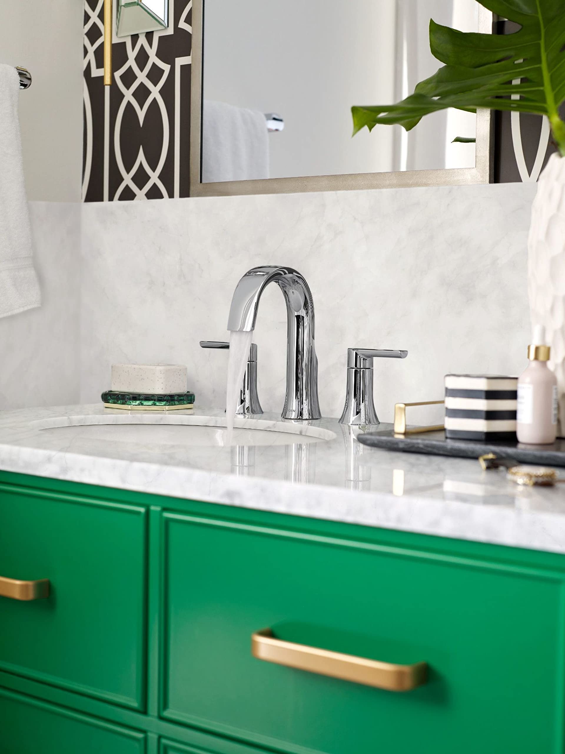 MOEN Doux TS6925 Widespread 2-Handle Bathroom Faucet Trim Kit in Chrome (Valve Not Included)