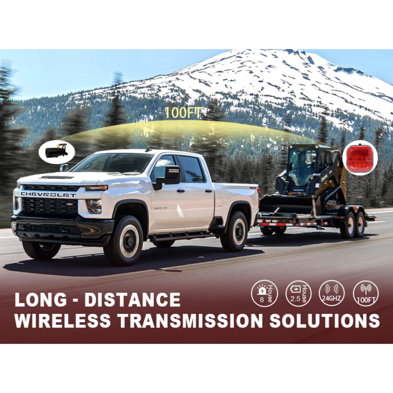 AgriEyes Halo Wireless Trailer Tow Lights with 2 Mounting Options, Magnetic & Bracket, Portable LED Light Kit for Truck, RV, Boat, Camper