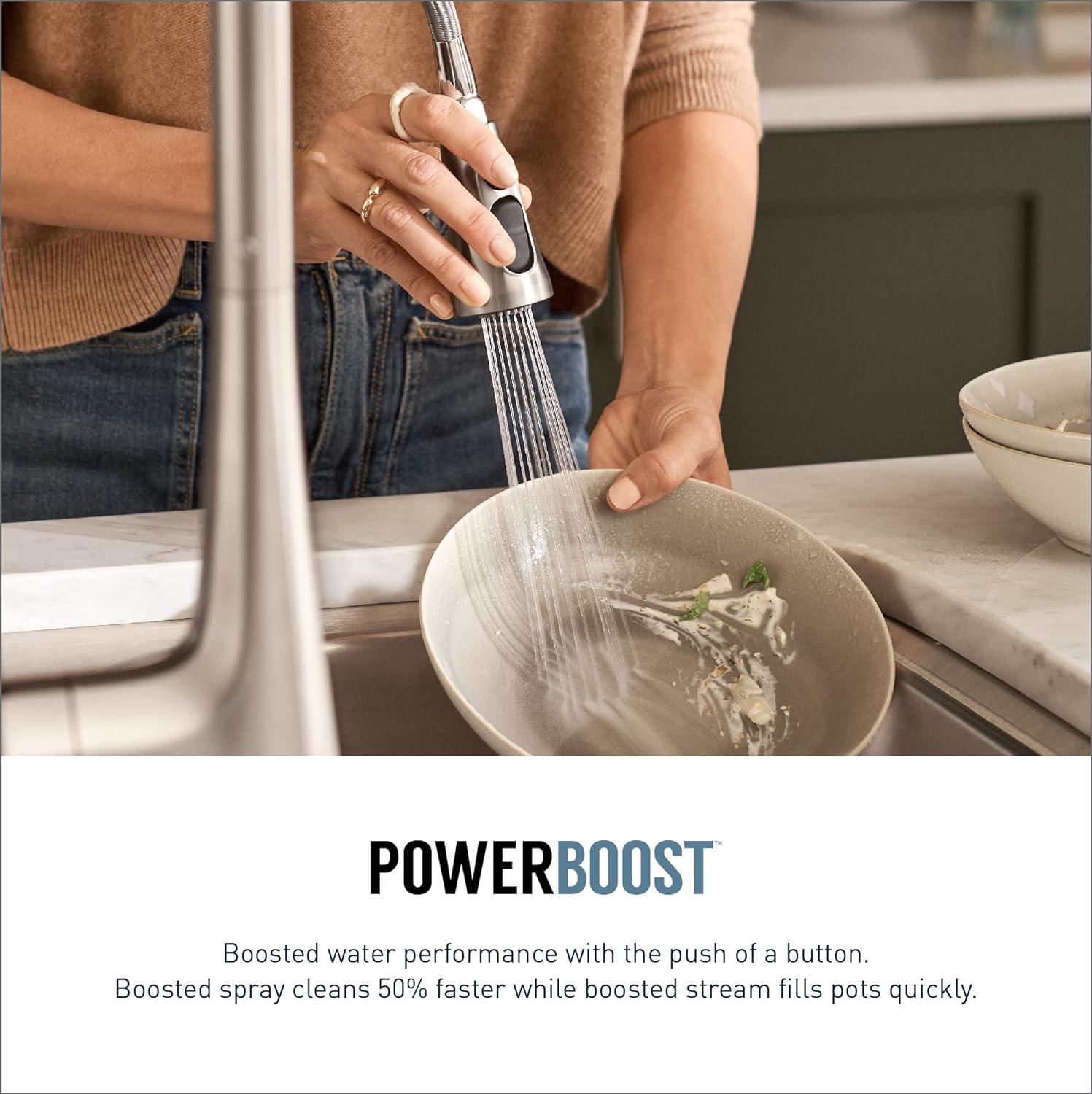 MOEN Cia 7622EVC Single-Handle Smart Touchless Pull Down Sprayer Kitchen Faucet with Voice Control and Power Clean in Chrome