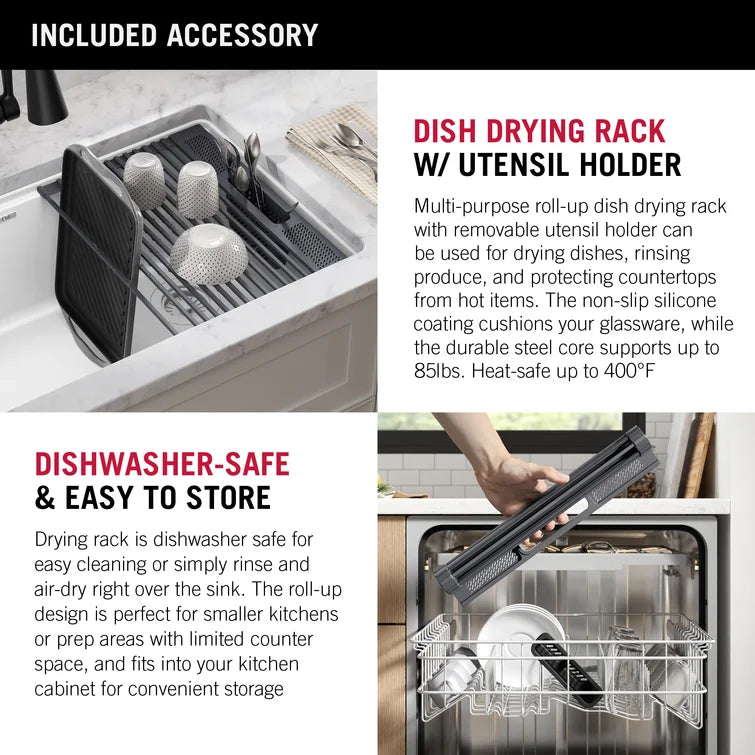 Delta Everest™ 75B933-33S-WH 32" L Granite Composite Workstation Kitchen Sink Undermount Single Bowl