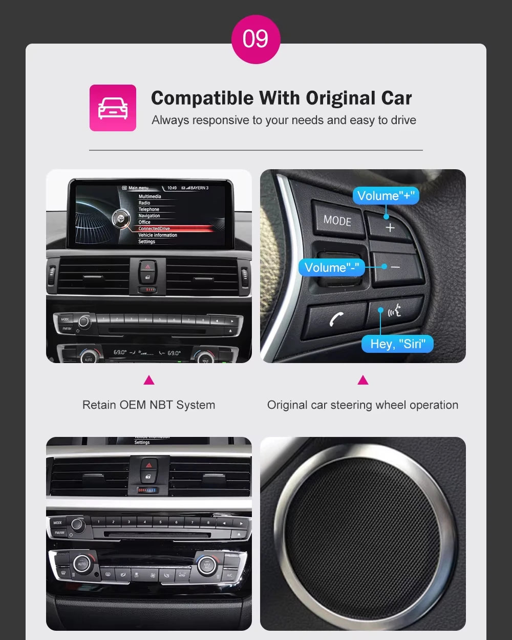 Touchscreen CarPlay Linux Head Unit for BMW F30 F31 F32 F33 F34 F36 F20 F21 NBT