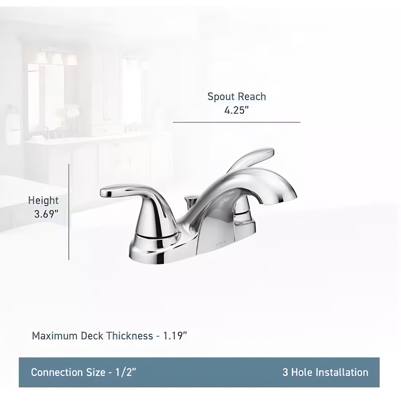 MOEN Adler 84603SRN Centerset 2-Handle Low-Arc Bathroom Faucet in Spot Resist Brushed Nickel