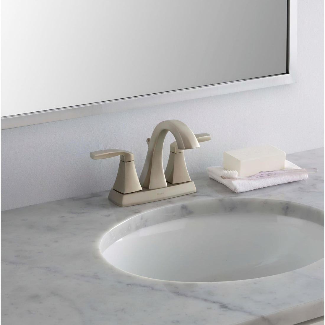 MOEN Voss 6901BN Centerset 2-Handle Bathroom Faucet in Brushed Nickel