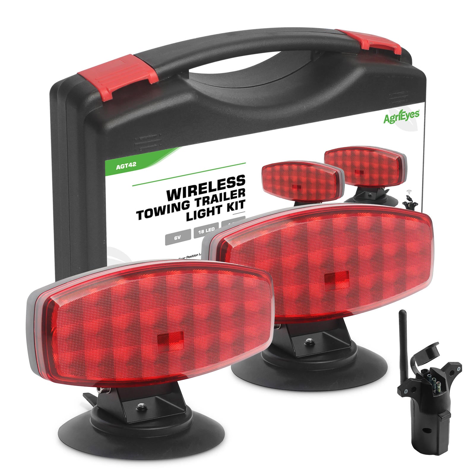 AgriEyes Wireless Trailer Tow Lights with Adjustable Bracket, Magnetic Battery-Powered Strobe for Trucks, RV, Camper, Boat, Wrecker