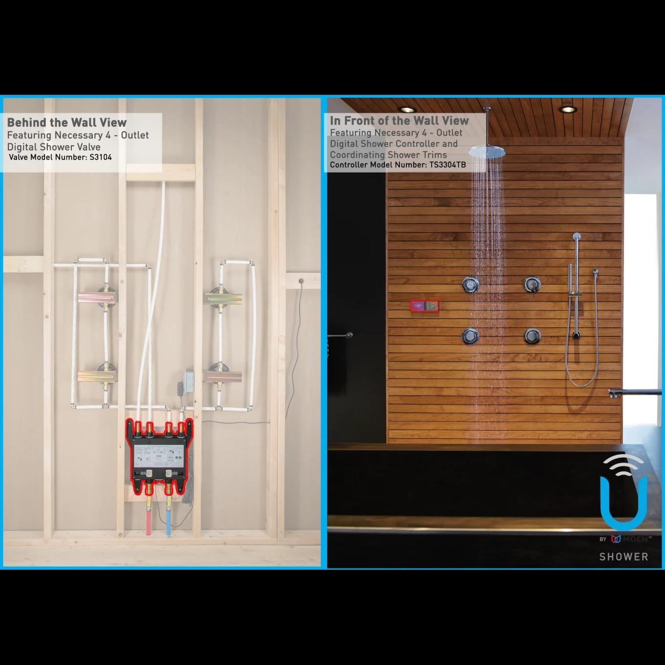 MOEN 179573 Smart Shower Digital Shower Backup Battery Kit with 6 D Batteries