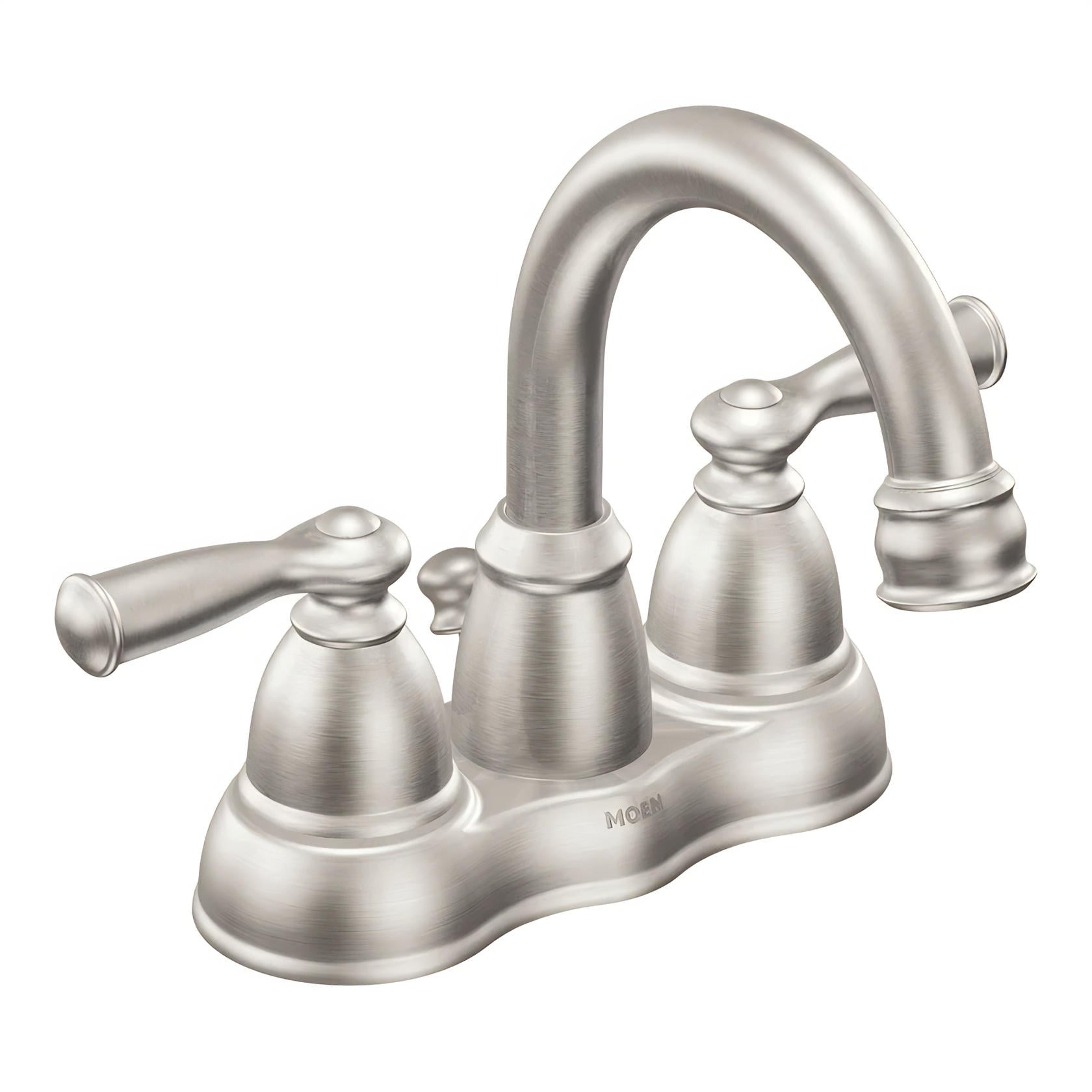 MOEN Banbury WS84913SRN Double Handle Centerset Bathroom Faucet in Spot Resist Brushed Nickel