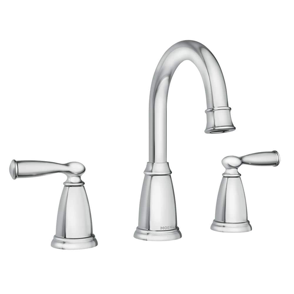 MOEN Banbury 84947 Widespread Double Handle High-Arc Bathroom Faucet in Chrome (Valve Included)