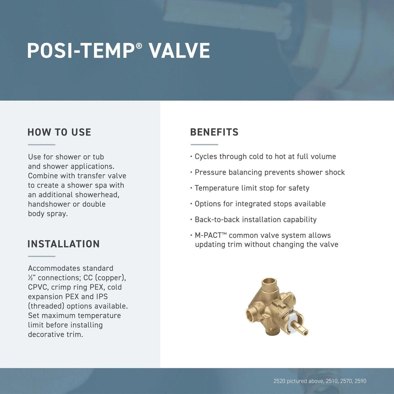 MOEN Voss T2693BG Posi-Temp Single-Handle Tub and Shower Faucet Trim Kit in Brushed Gold (Valve Not Included)