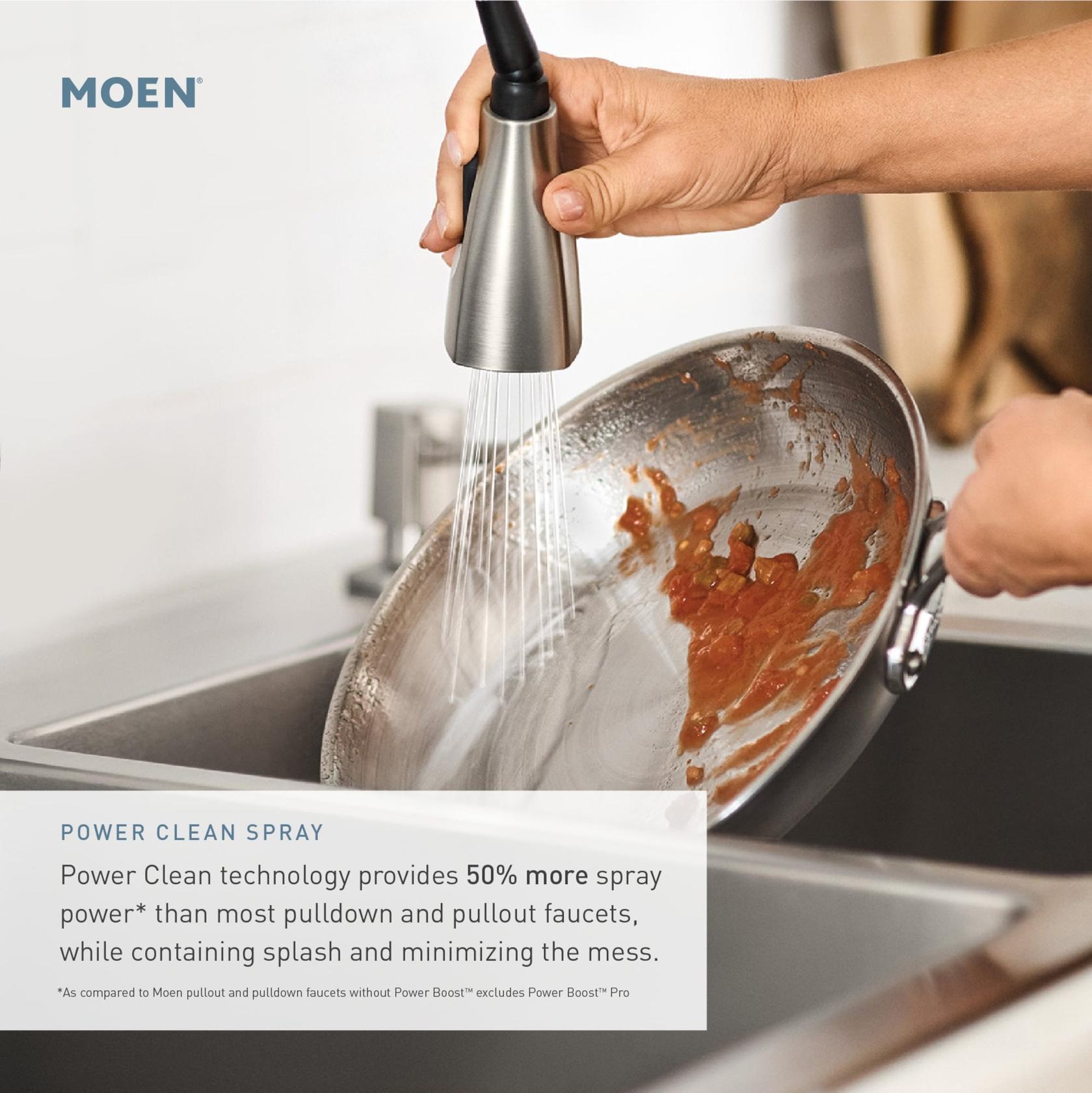 MOEN Edwyn 87807SRS Single-Handle Kitchen Faucet with Soap Dispenser in Spot Resist Stainless