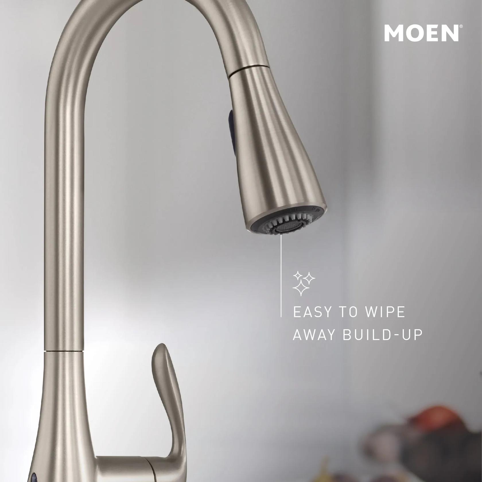 MOEN Edwyn 87028BL Single Handle Pull-Down Handle Kitchen Faucet in Matte Black (Deck Plate Included)