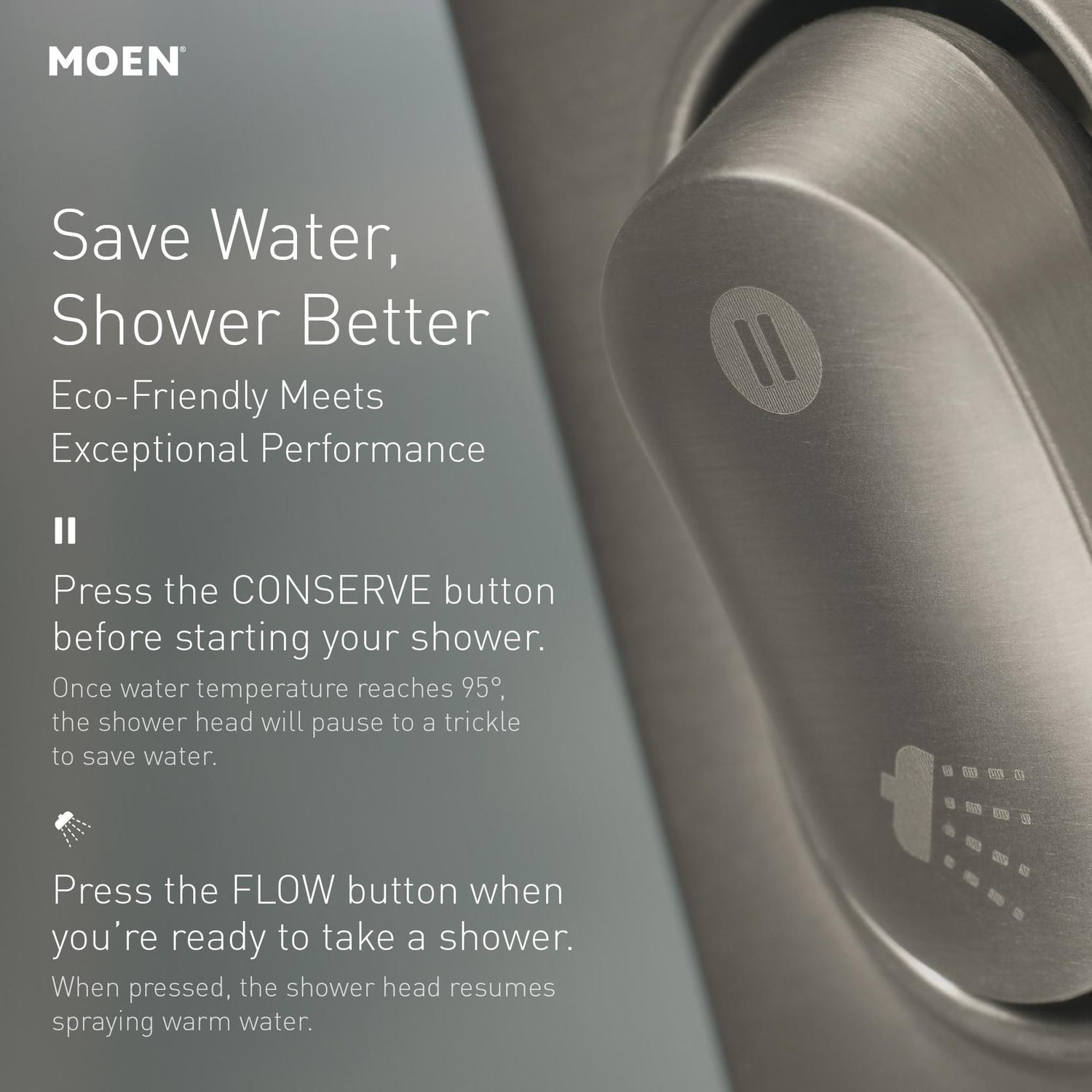 MOEN 230H2EPBL Handheld That Saves Hot Water 6 -Spray Handheld Shower Head in Matte Black