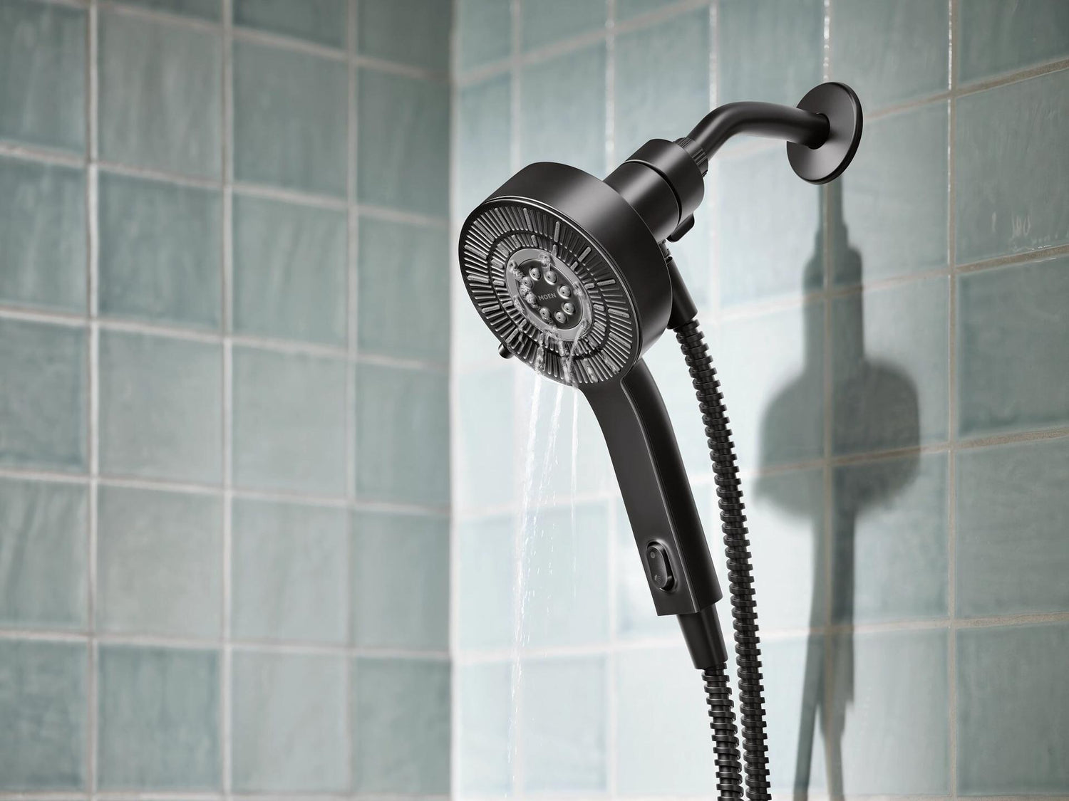 MOEN 230H2EPBL Handheld That Saves Hot Water 6 -Spray Handheld Shower Head in Matte Black