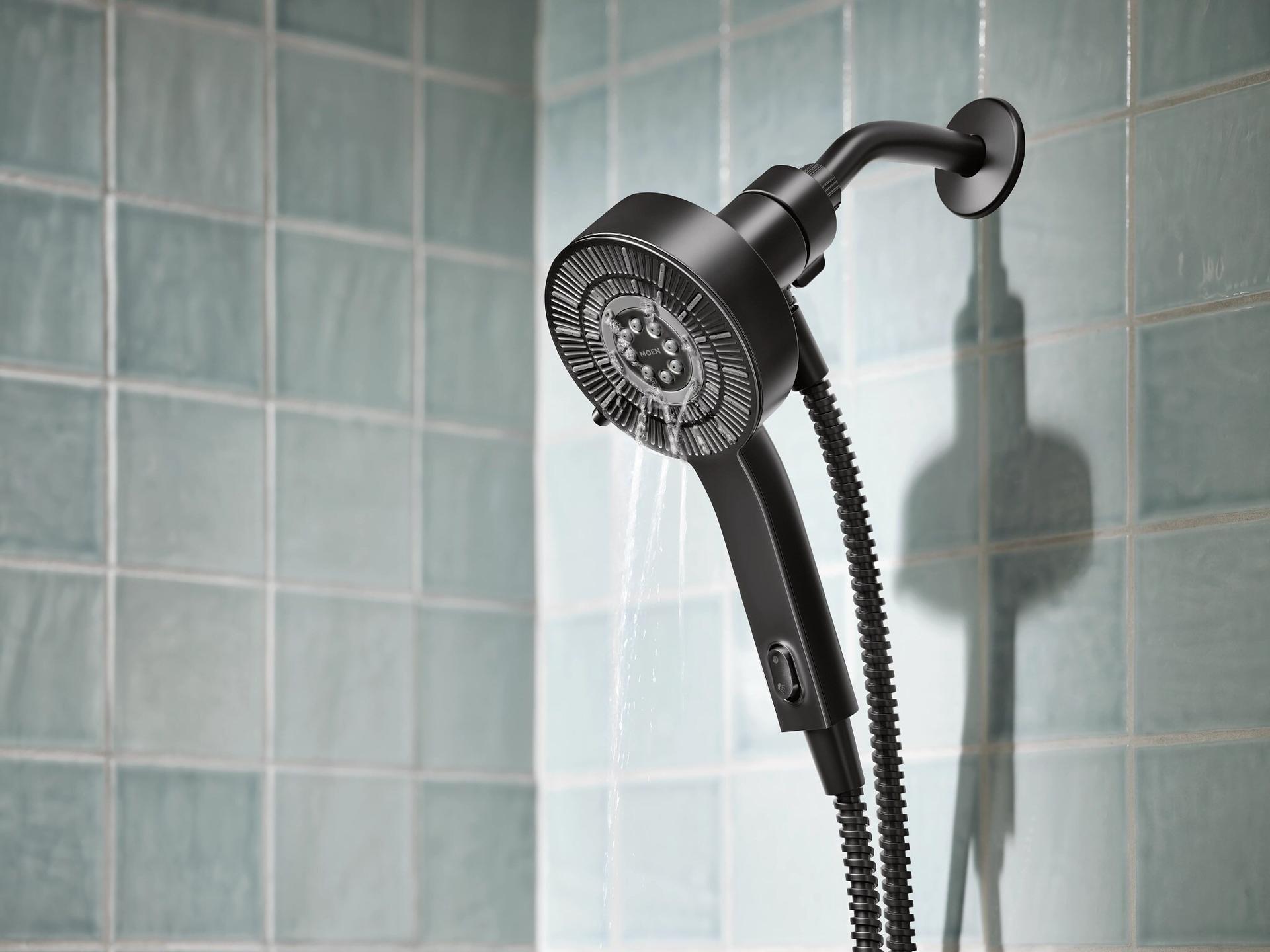 MOEN 230H2EPBL Handheld That Saves Hot Water 6 -Spray Handheld Shower Head in Matte Black