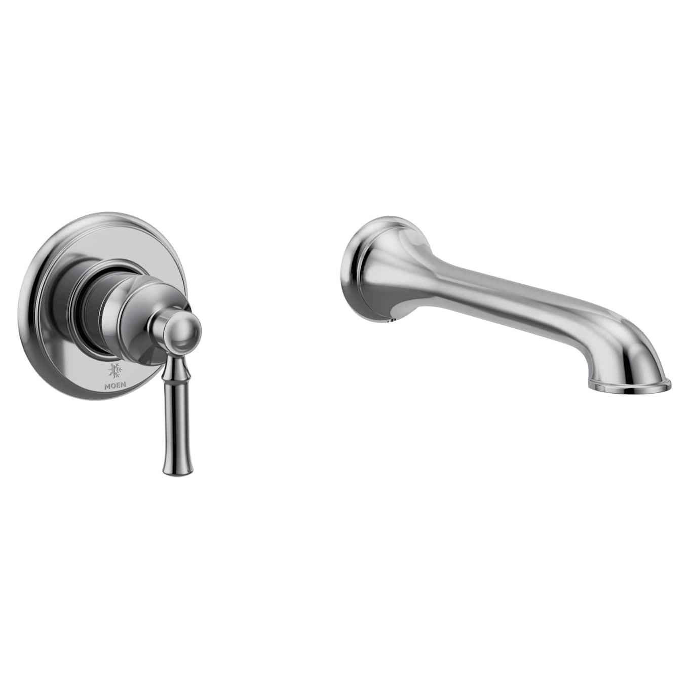 MOEN Dartmoor WT681 Single Handle Wall Mount Tub Filler High Flow Tub Faucet in Chrome