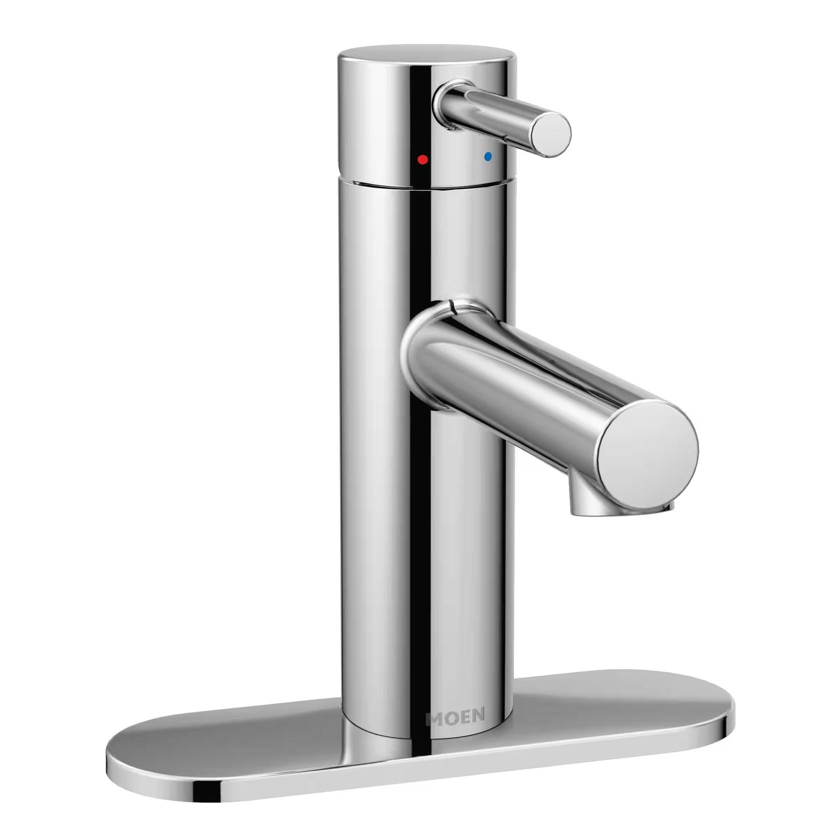 MOEN Align 6198 One Handle Single Hole Bathroom Sink Faucet with Deckplate Included in Chrome