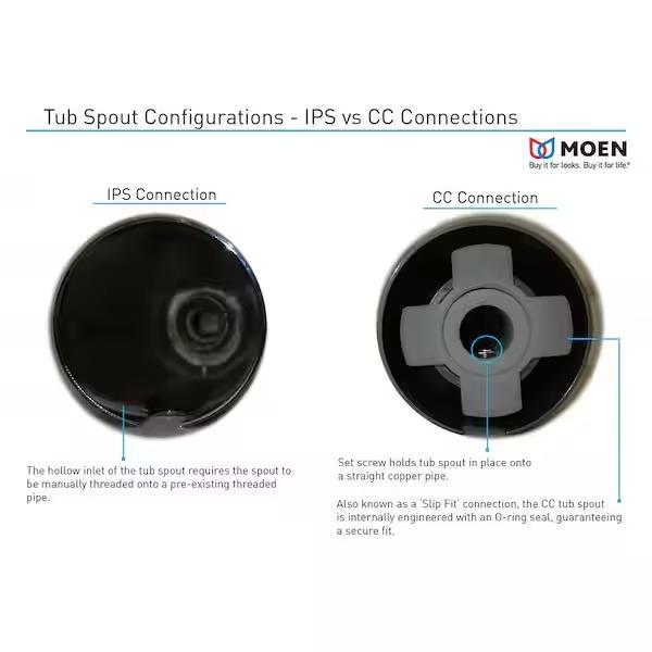 MOEN Brantford 3857BN Replacement 7.25-Inch Tub Diverter Spout in Brushed Nickel