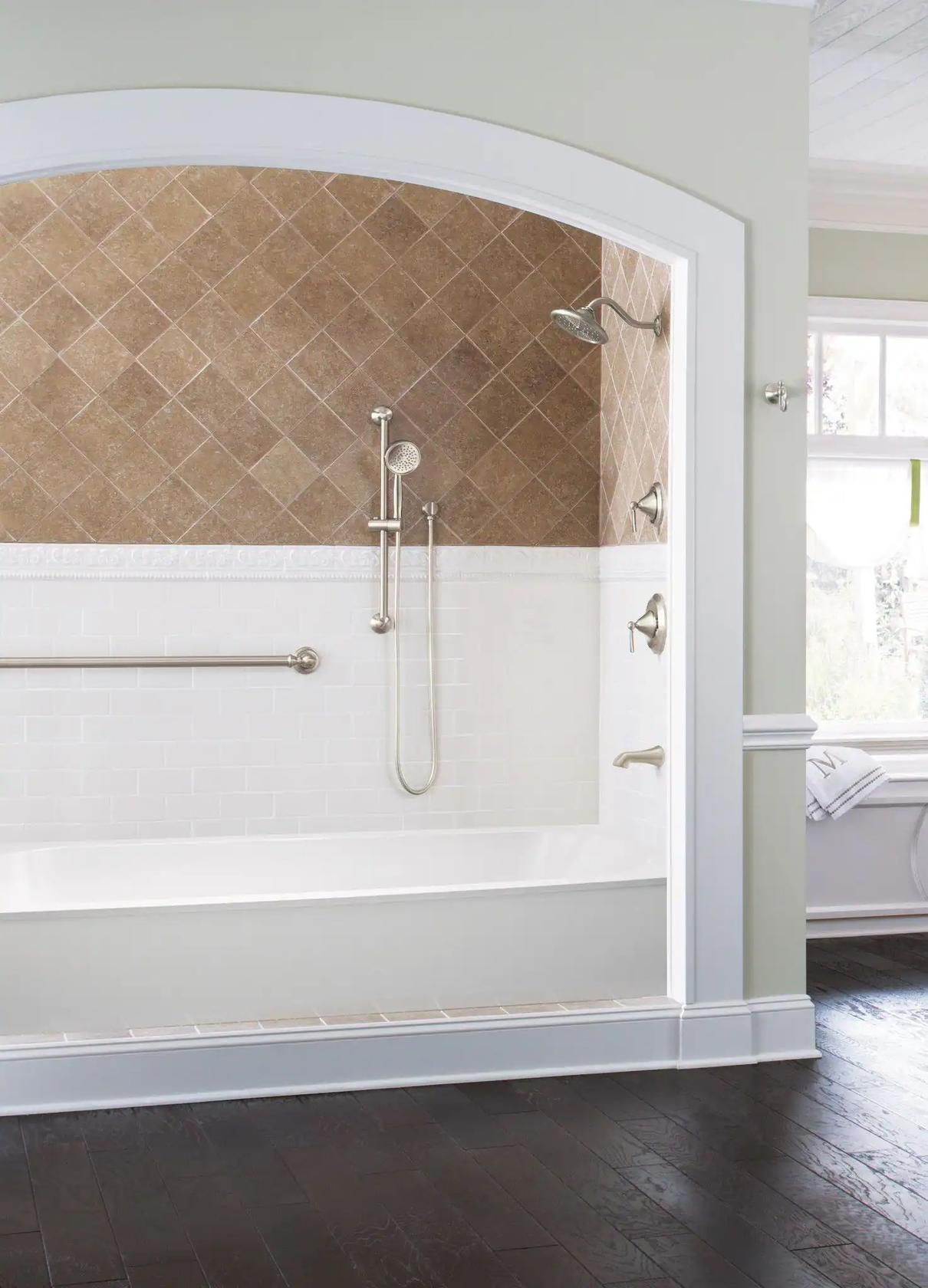 MOEN 3667EPBN 4-Spray Eco-Performance Handheld Hand Shower with Slide Bar in Brushed Nickel