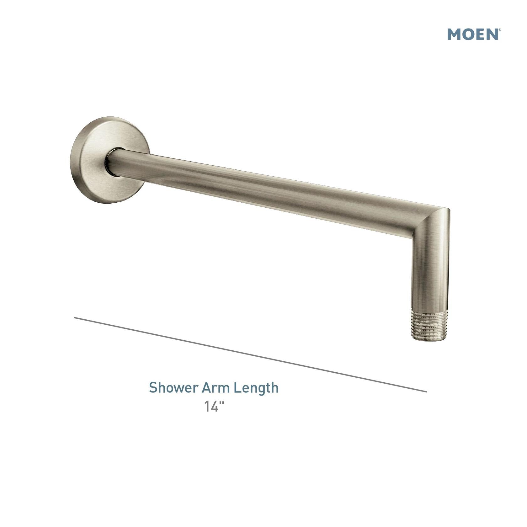 MOEN Arris S110BL 14-Inch Rainshower Straight Shower Arm in Matte Black