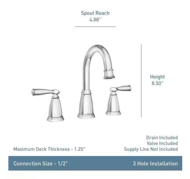 MOEN Banbury 84947BRB Widespread Double Handle High-Arc Bathroom Faucet in Mediterranean Bronze (Valve Included)