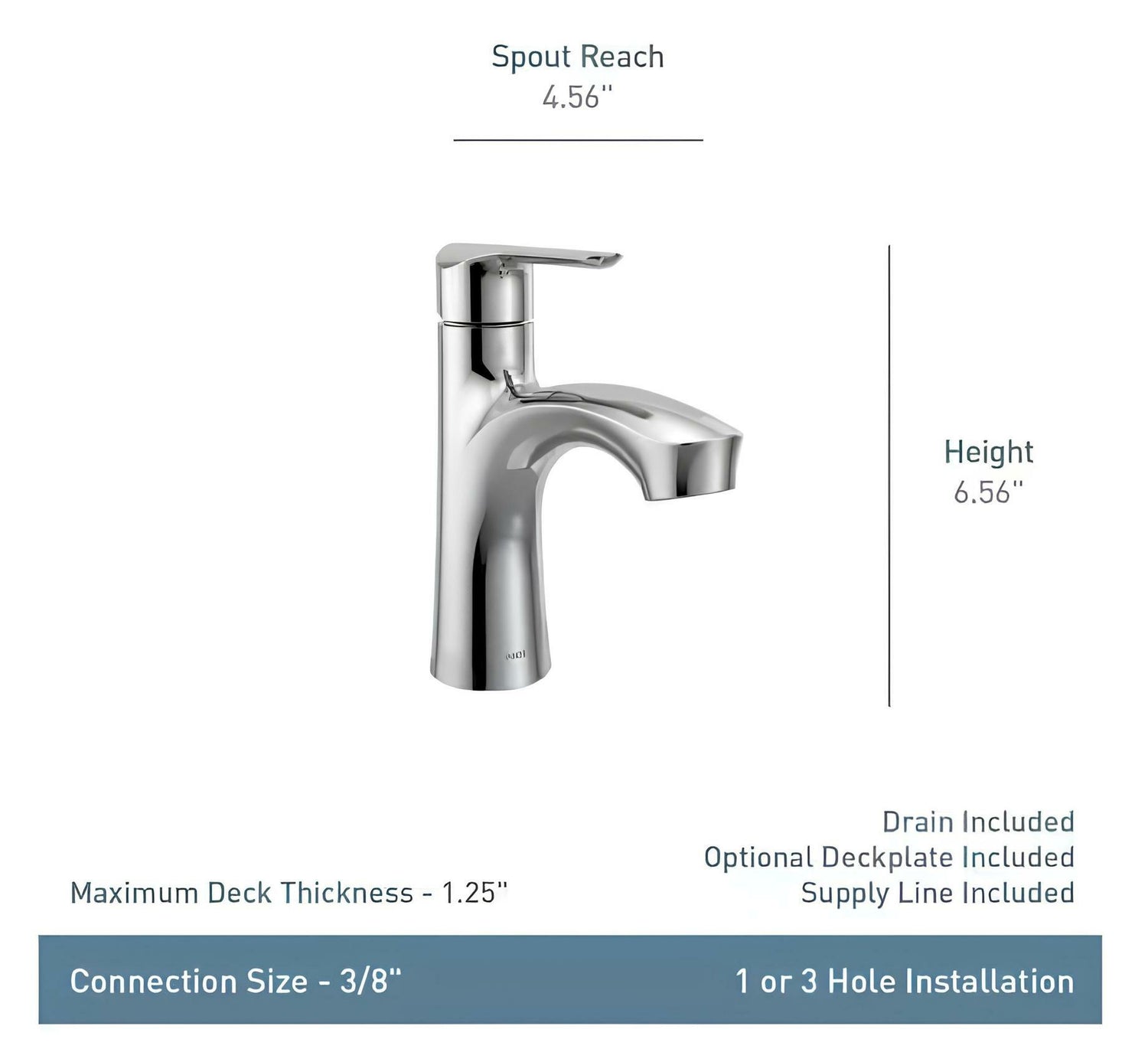 MOEN Findlay 84516BL Single-Handle Single-Hole Bathroom Faucet in Matte Black