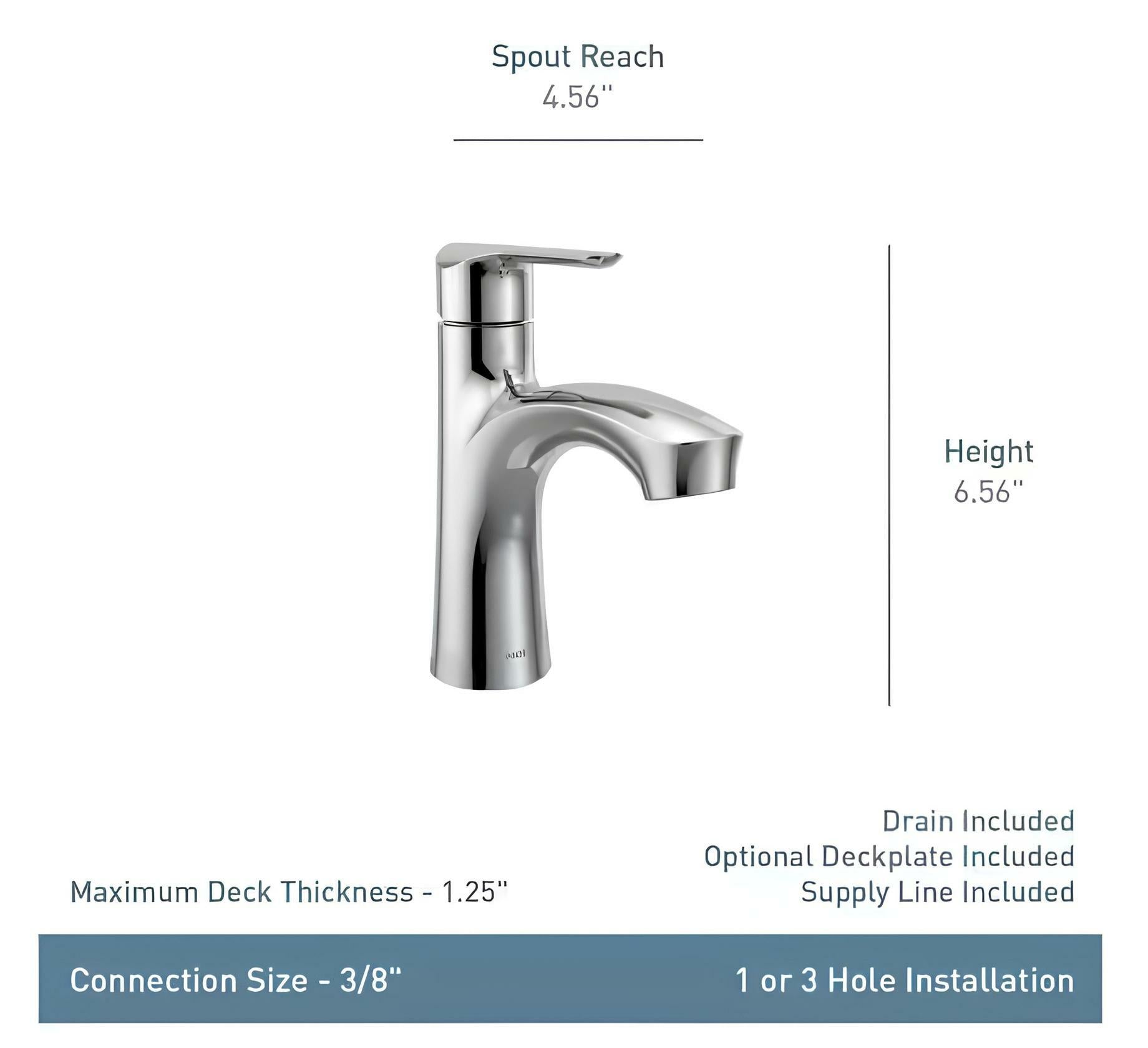 MOEN Findlay 84516BL Single-Handle Single-Hole Bathroom Faucet in Matte Black