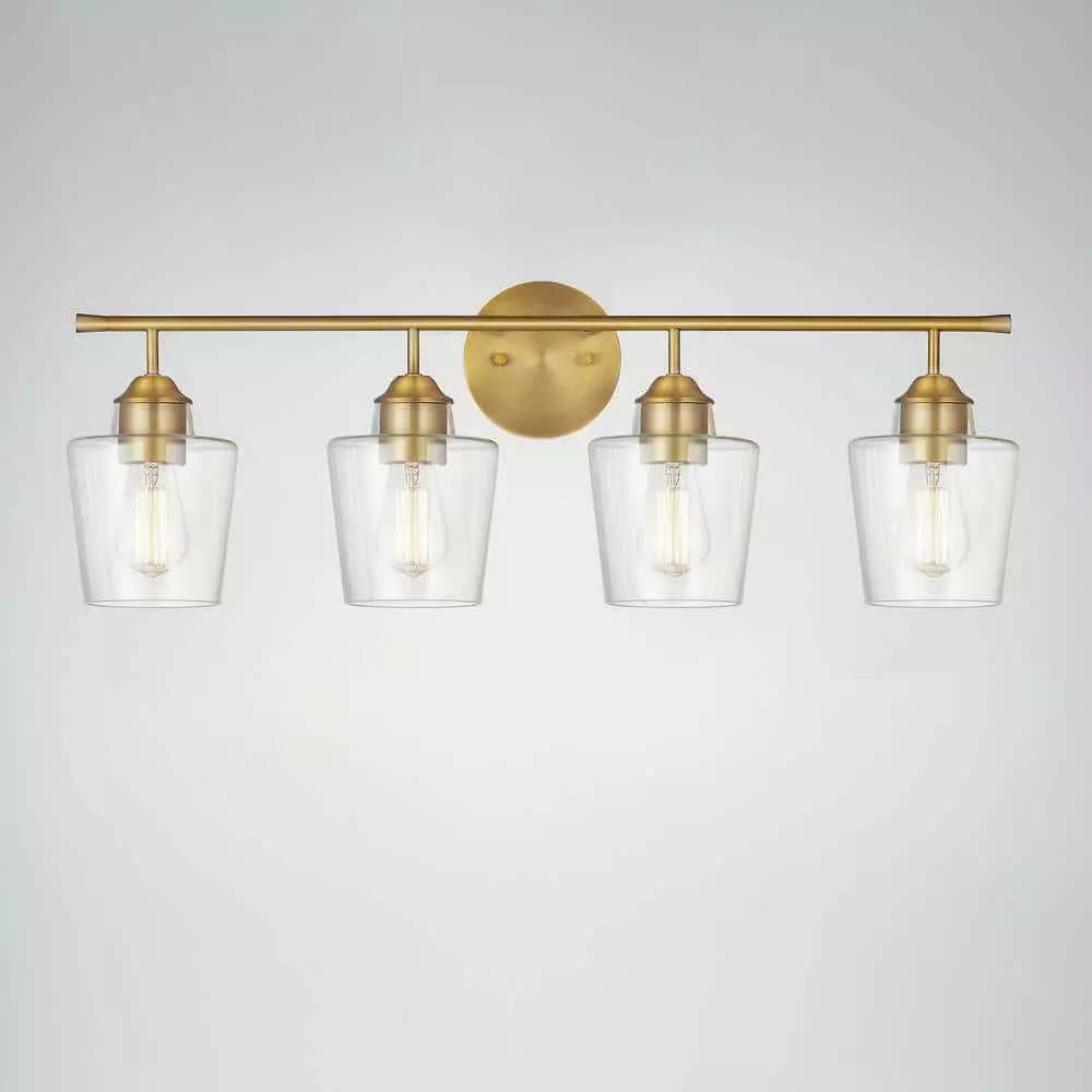 KAWOTI 4-Light Vanity Light for Bathroom  Modern Bathroom Light Fixtures with - Like New