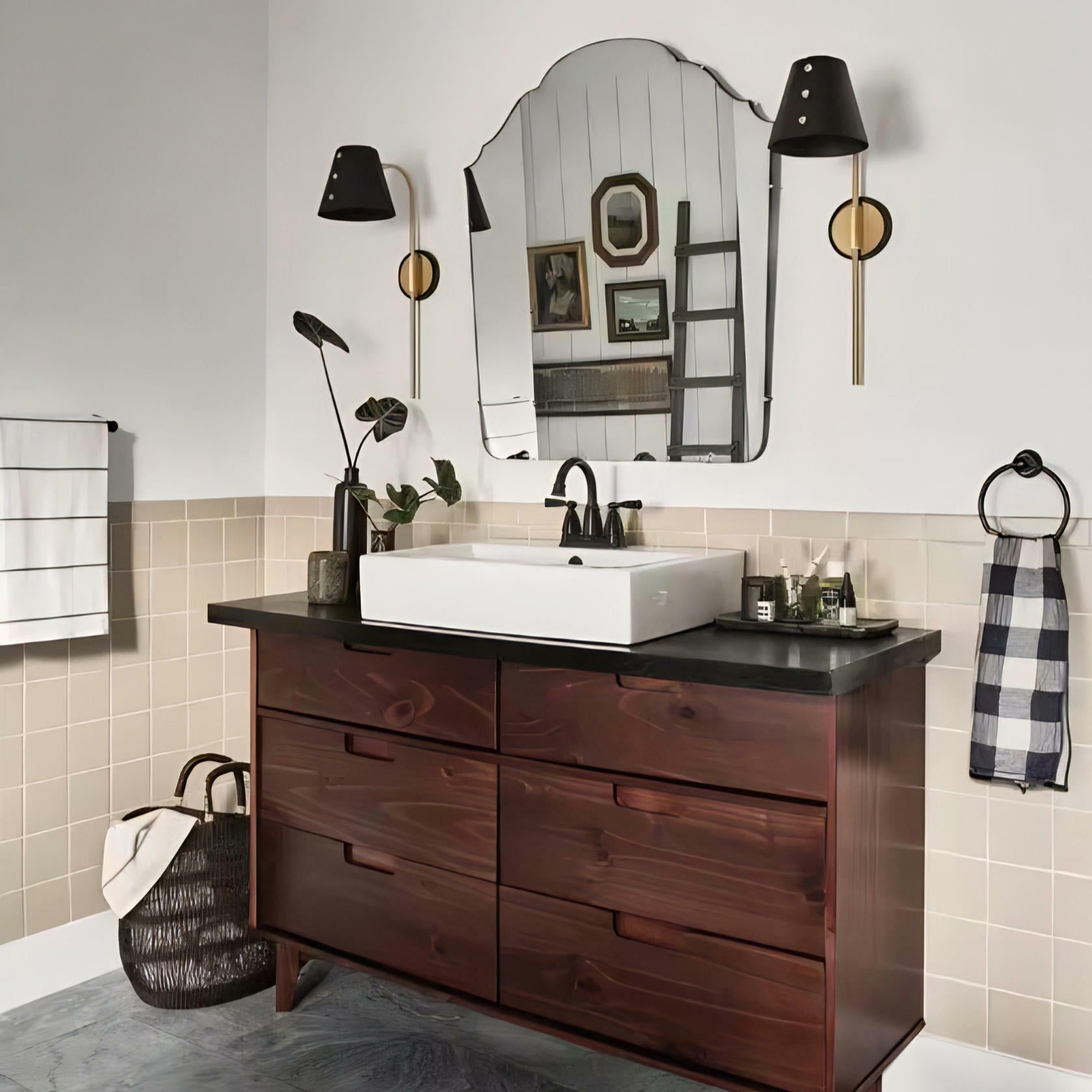 MOEN Banbury 84943BL Centerset Double Handle High-Arc Bathroom Faucet in Matte Black