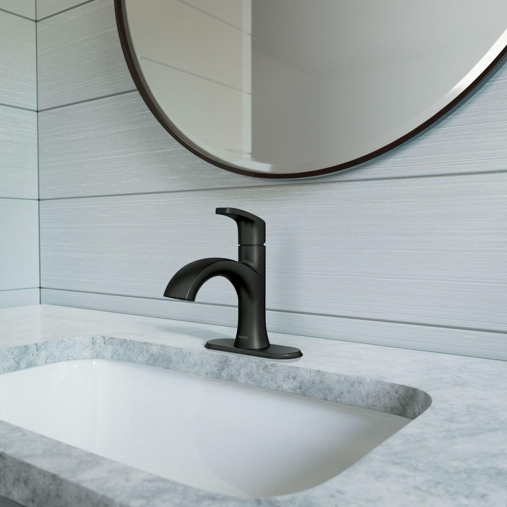 MOEN Karis 84346BL Single Hole Single Handle Bathroom Faucet in Matte Black