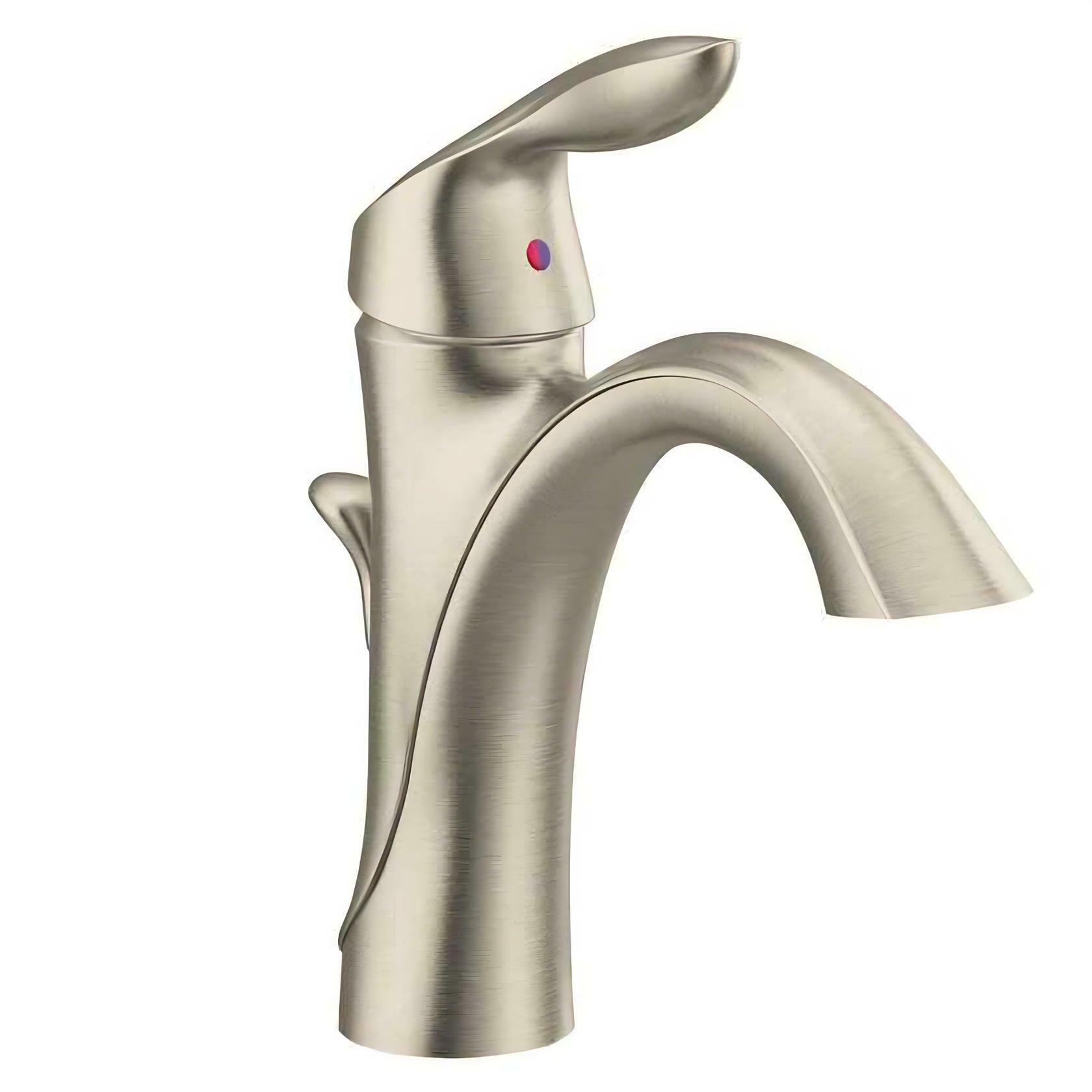 MOEN Eva 6400BN Single-Handle Single Hole High-Arc Bathroom Faucet in Brushed Nickel