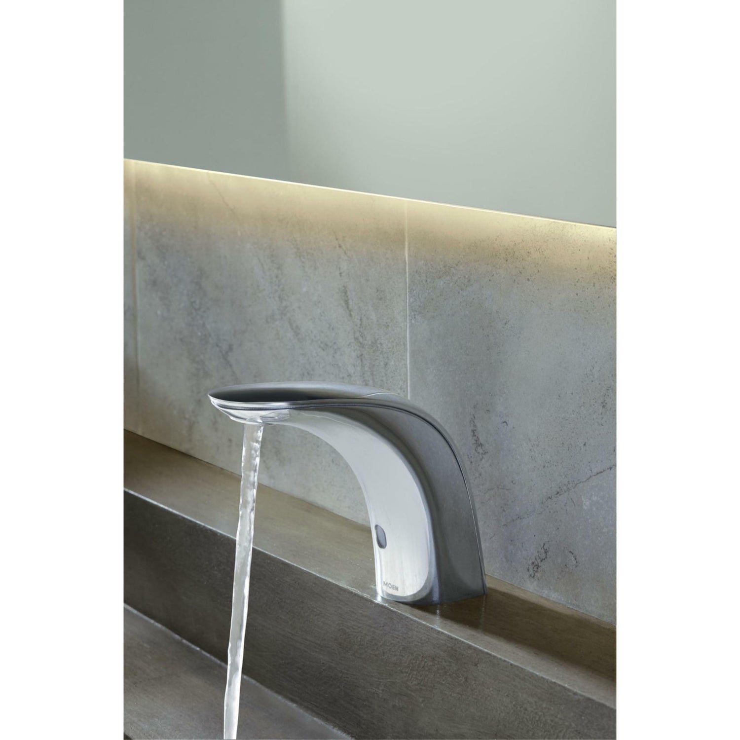 MOEN 8553 M-Power Commercial Touchless Hands-Free Sensor Operated Single Mount Lavatory Battery Powered Non Mixing Faucet in Chrome