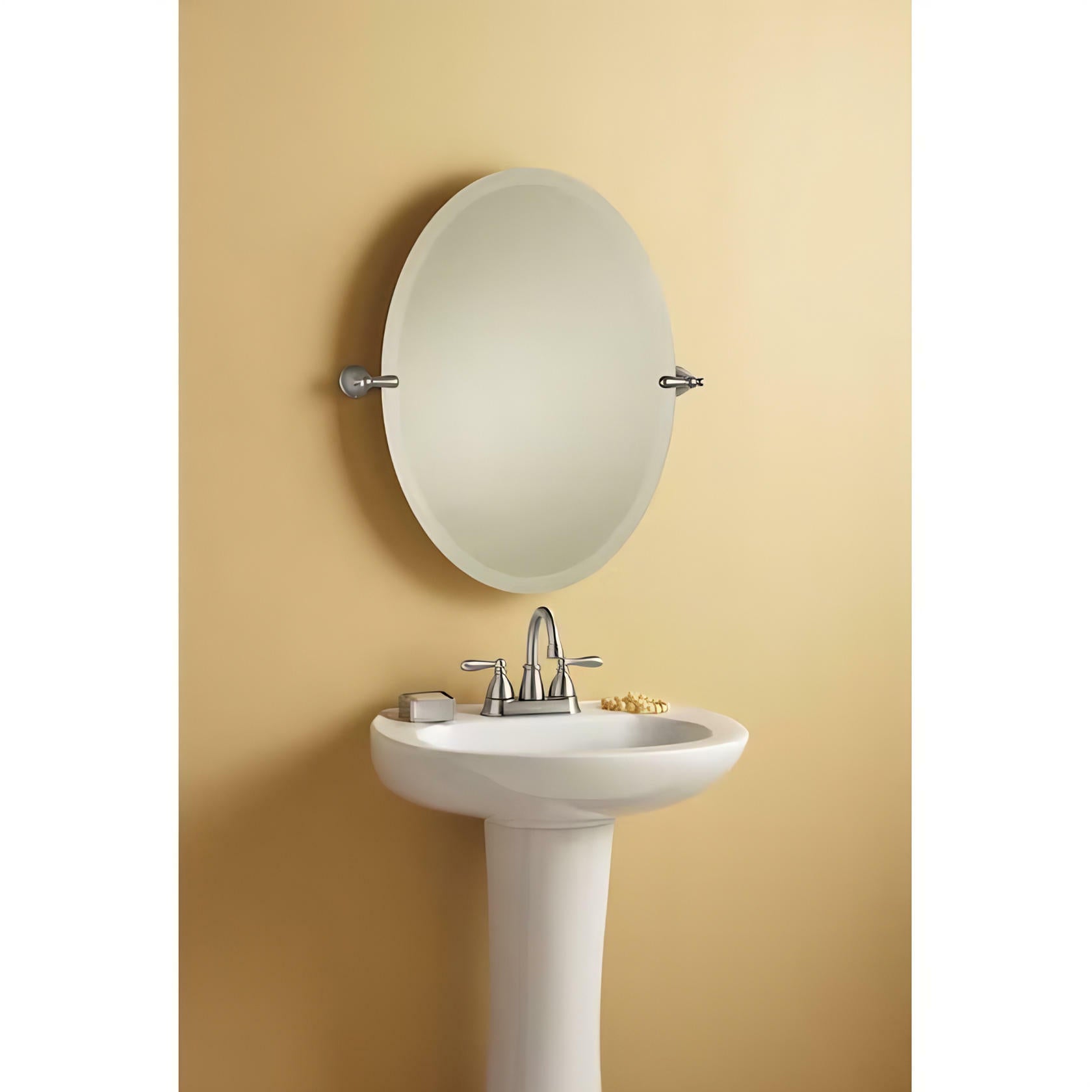 MOEN Caldwell WS84667SRN Two-Handle Bathroom Faucet High Arc Lavatory Sink Centerset, Spot Resist Brushed Nickel