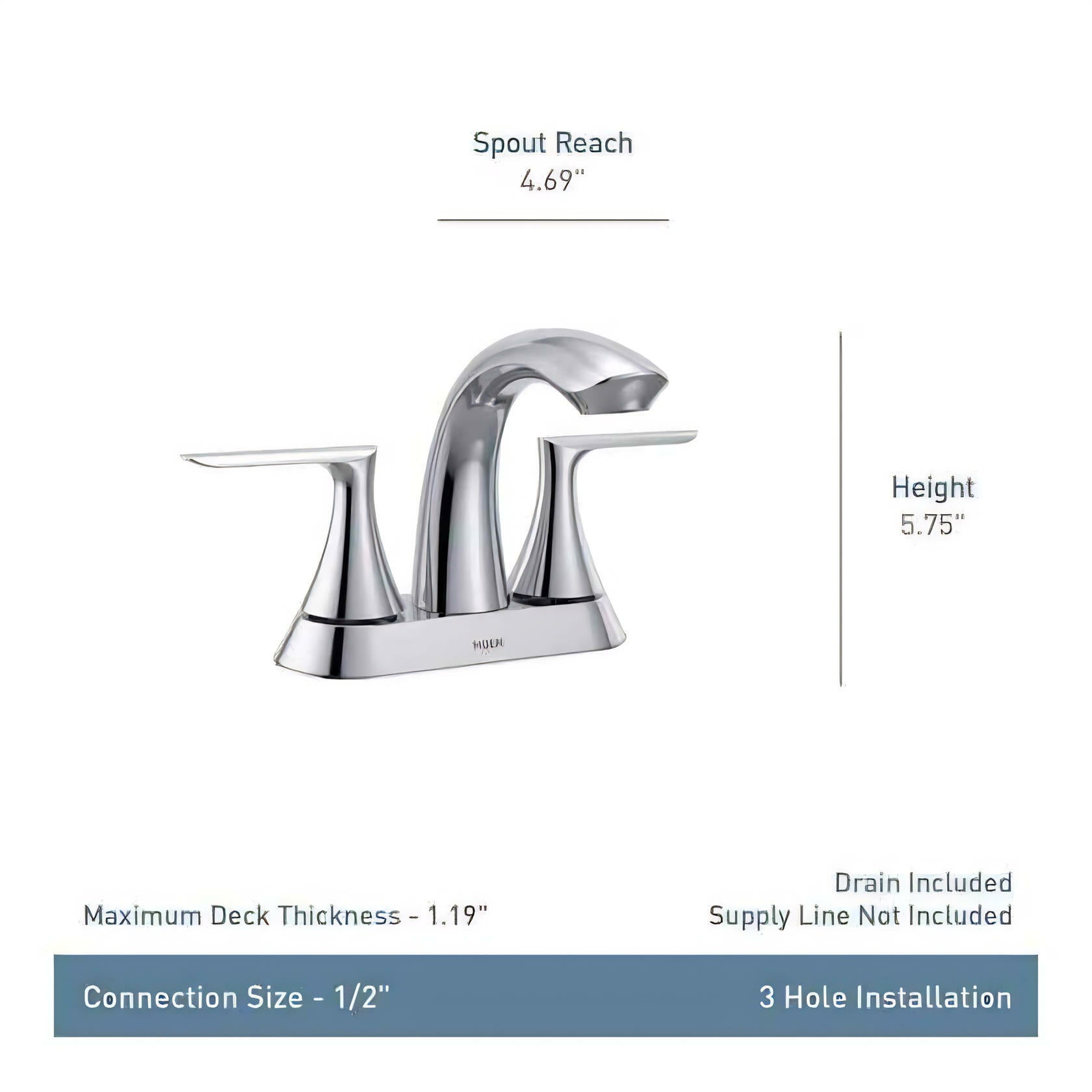 MOEN Findlay 84515BL Centerset Double-Handle Bathroom Faucet in Matte Black
