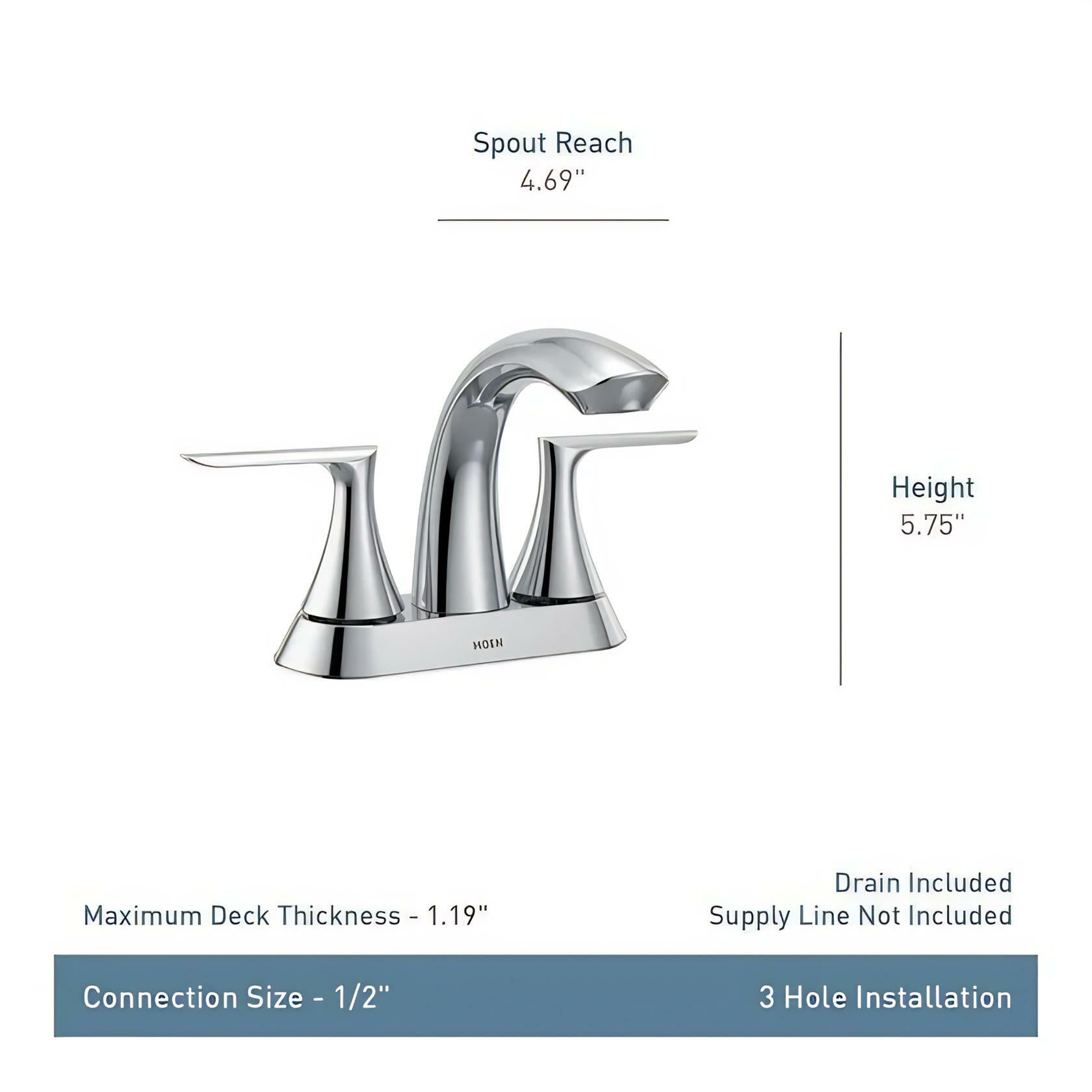 MOEN Findlay 84515BZG Centerset Double-Handle Bathroom Faucet in Bronzed Gold