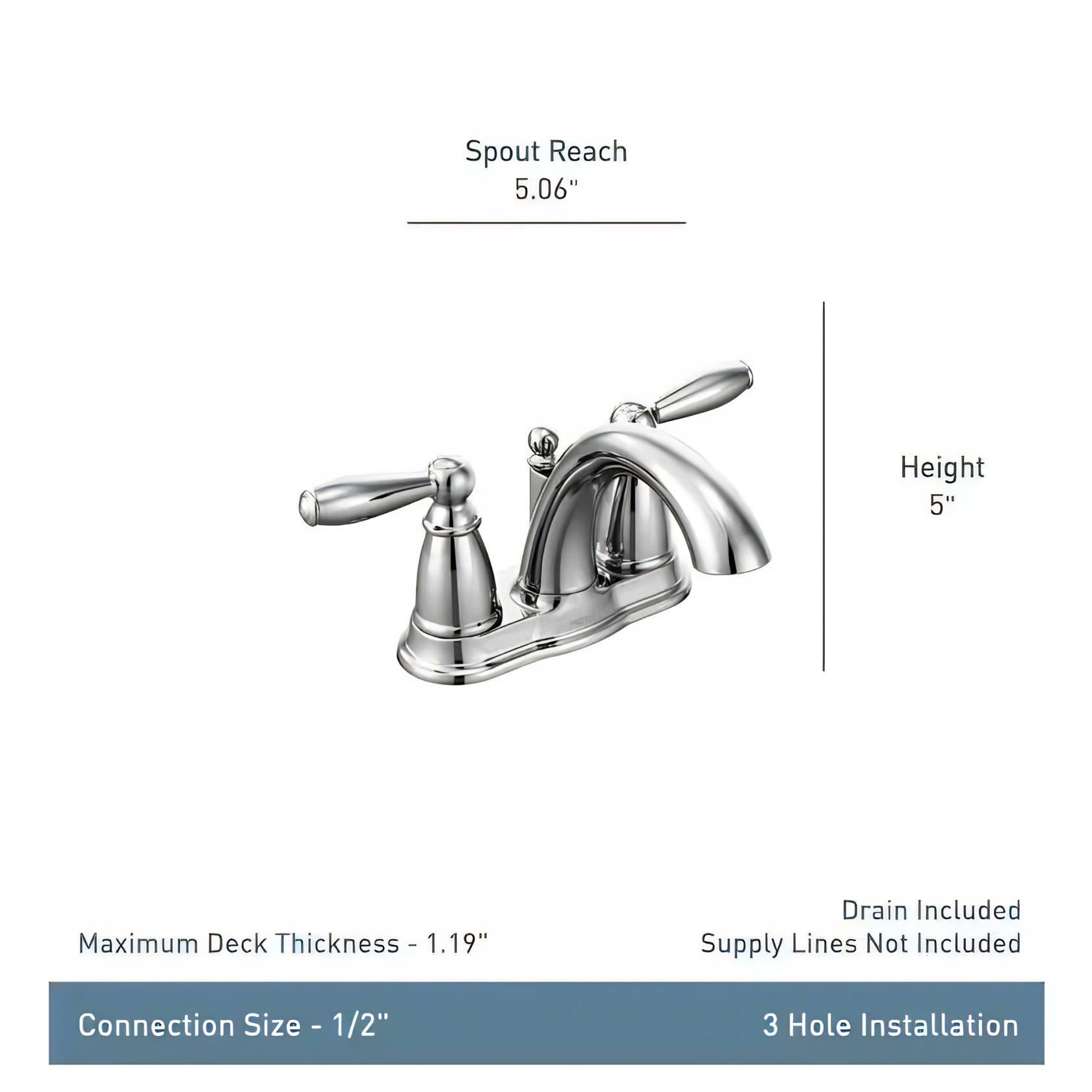 MOEN Brantford 6610ORB Centerset 2-Handle Low-Arc Bathroom Faucet in Oil Rubbed Bronze with Metal Drain Assembly