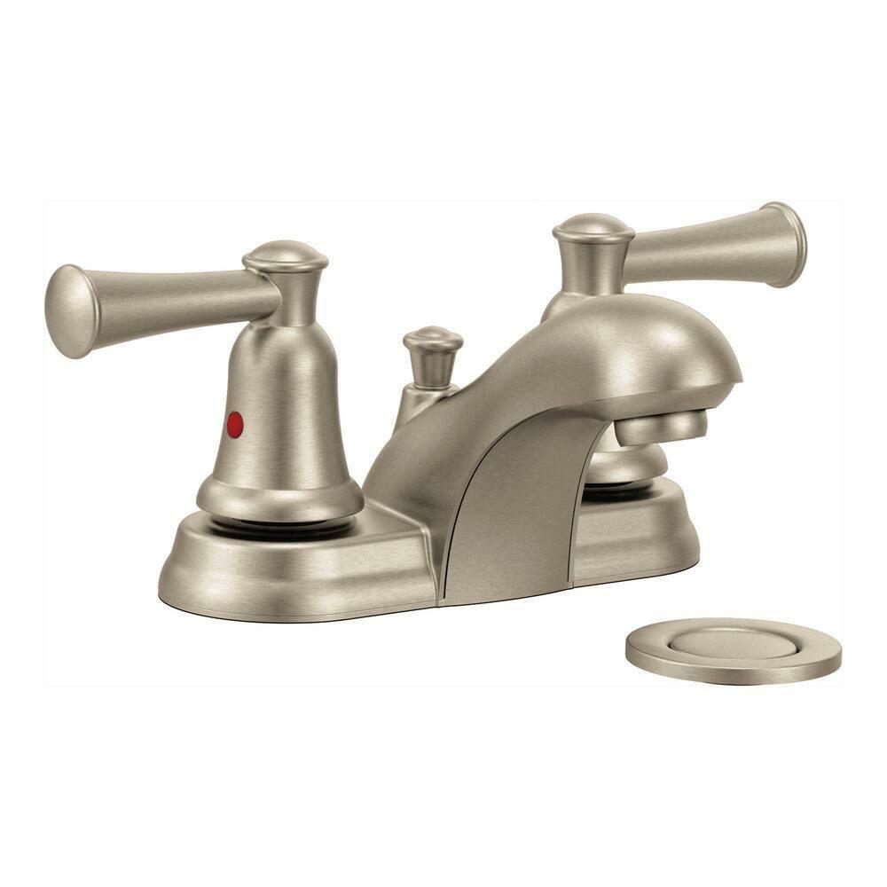 Cleveland CA41211BN Two Handle Lavatory Faucet with 50/50 Waste, Brushed Nickel
