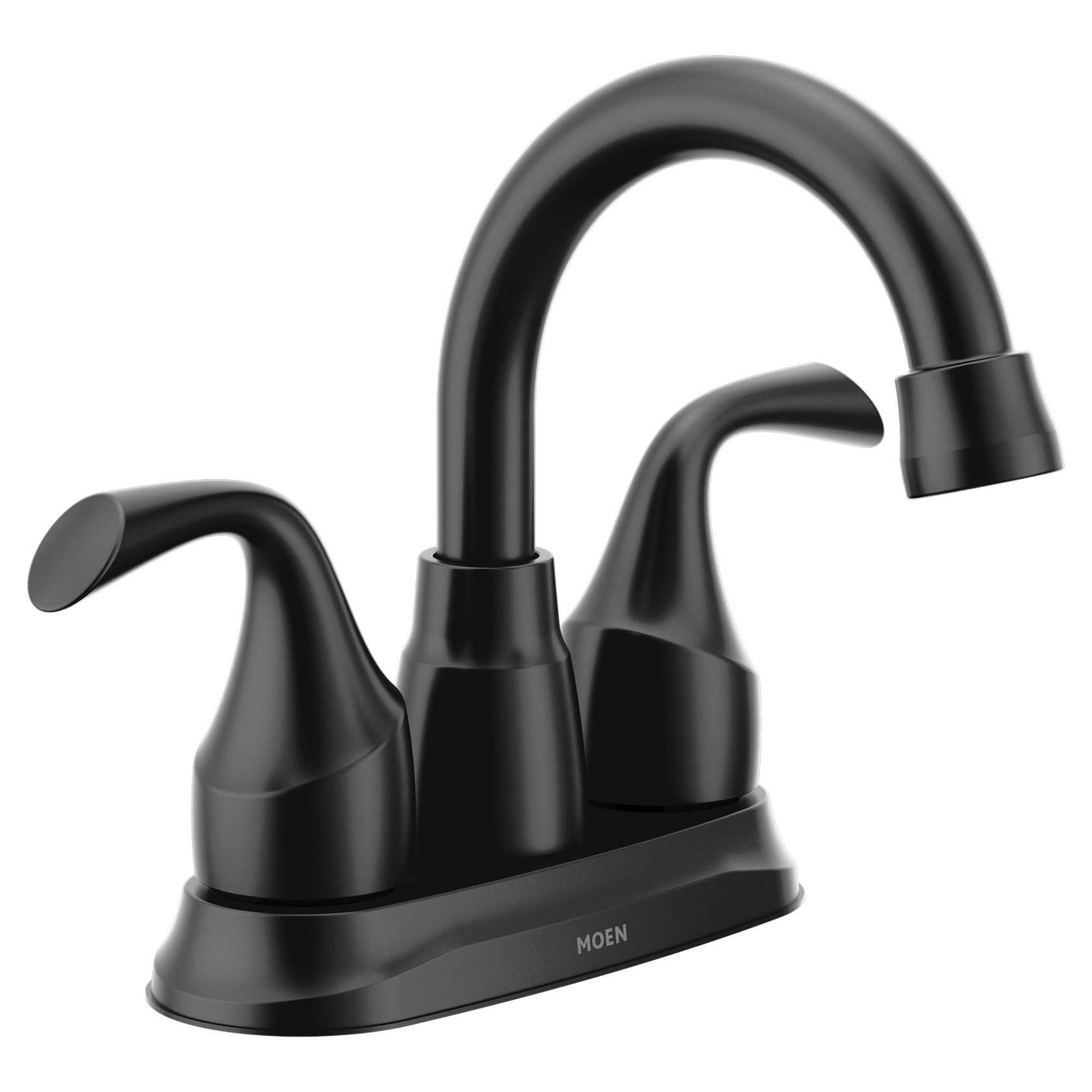 MOEN Idora 84115BL Centerset 2-Handle High-Arc Bathroom Faucet in Matte Black