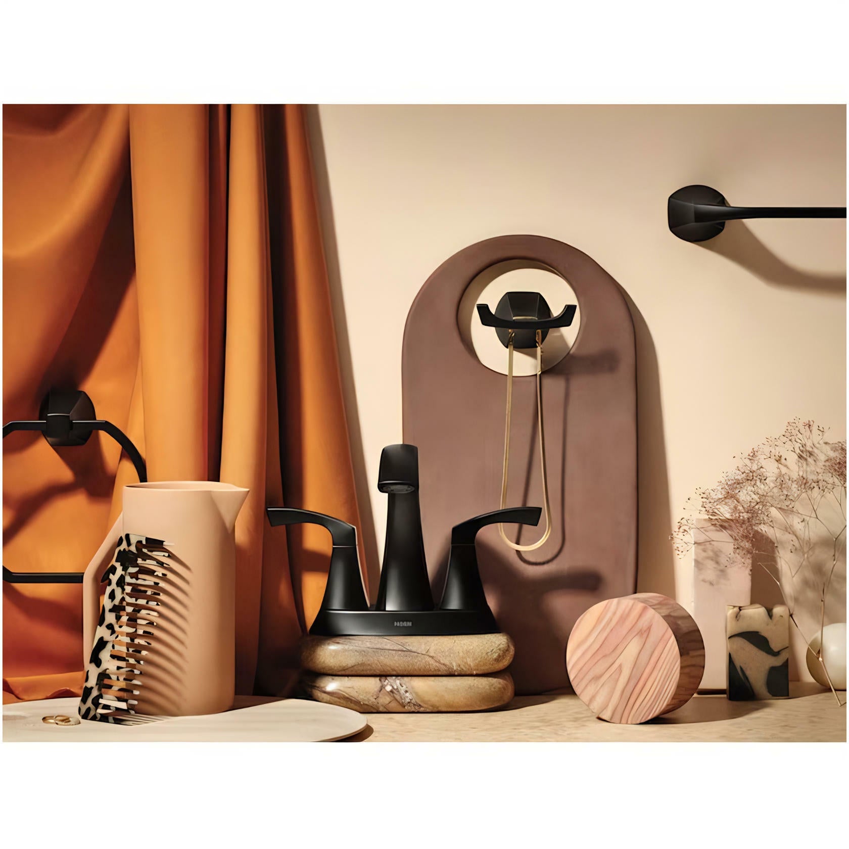 MOEN Lindor 84506BL Centerset 2-handle High-arc Bathroom Sink Faucet in Matte Black