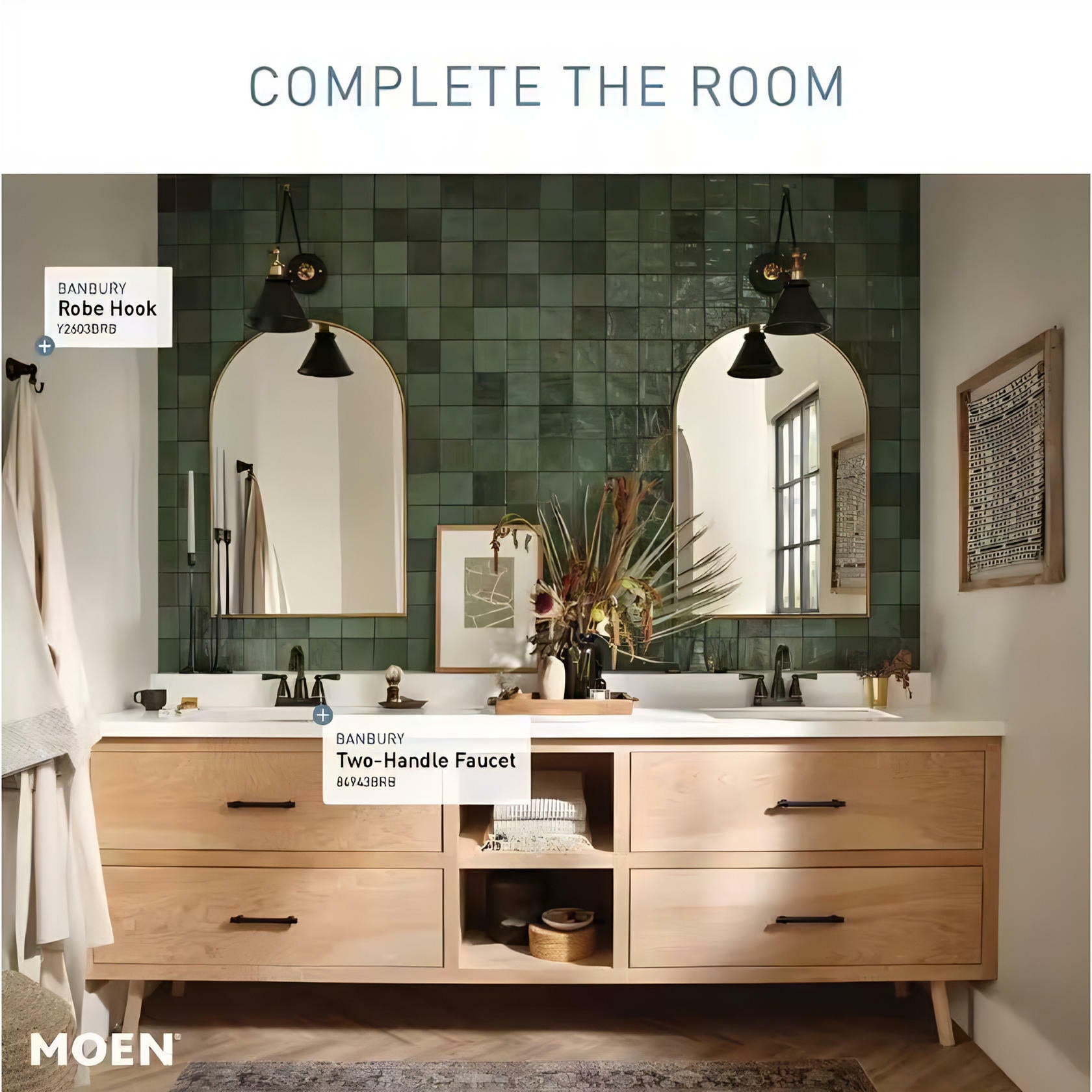 MOEN Banbury 84943BRB Centerset Double Handle Bathroom Faucet in Mediterranean Bronze