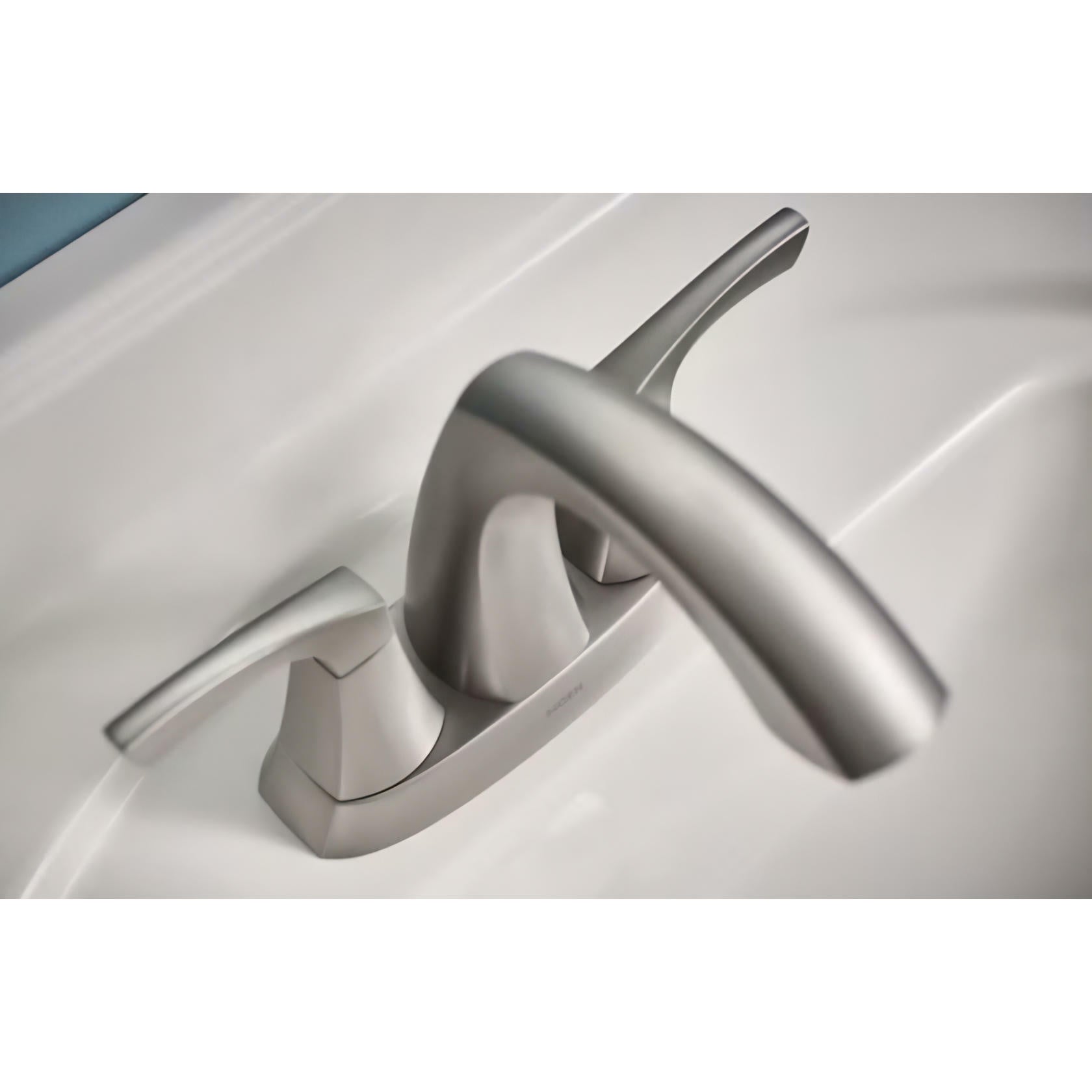 MOEN Lindor 84506SRN Two-Handle Bathroom Faucet in Spotshield Brushed Nickel