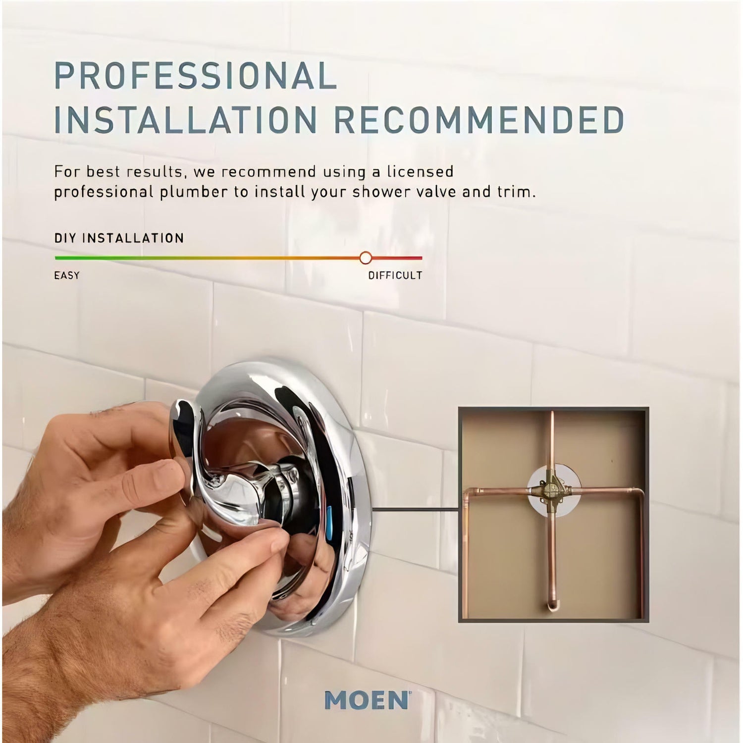MOEN Adler 82604 Single Handle Shower Faucet 1.75 GPM in Chrome (Valve Included)
