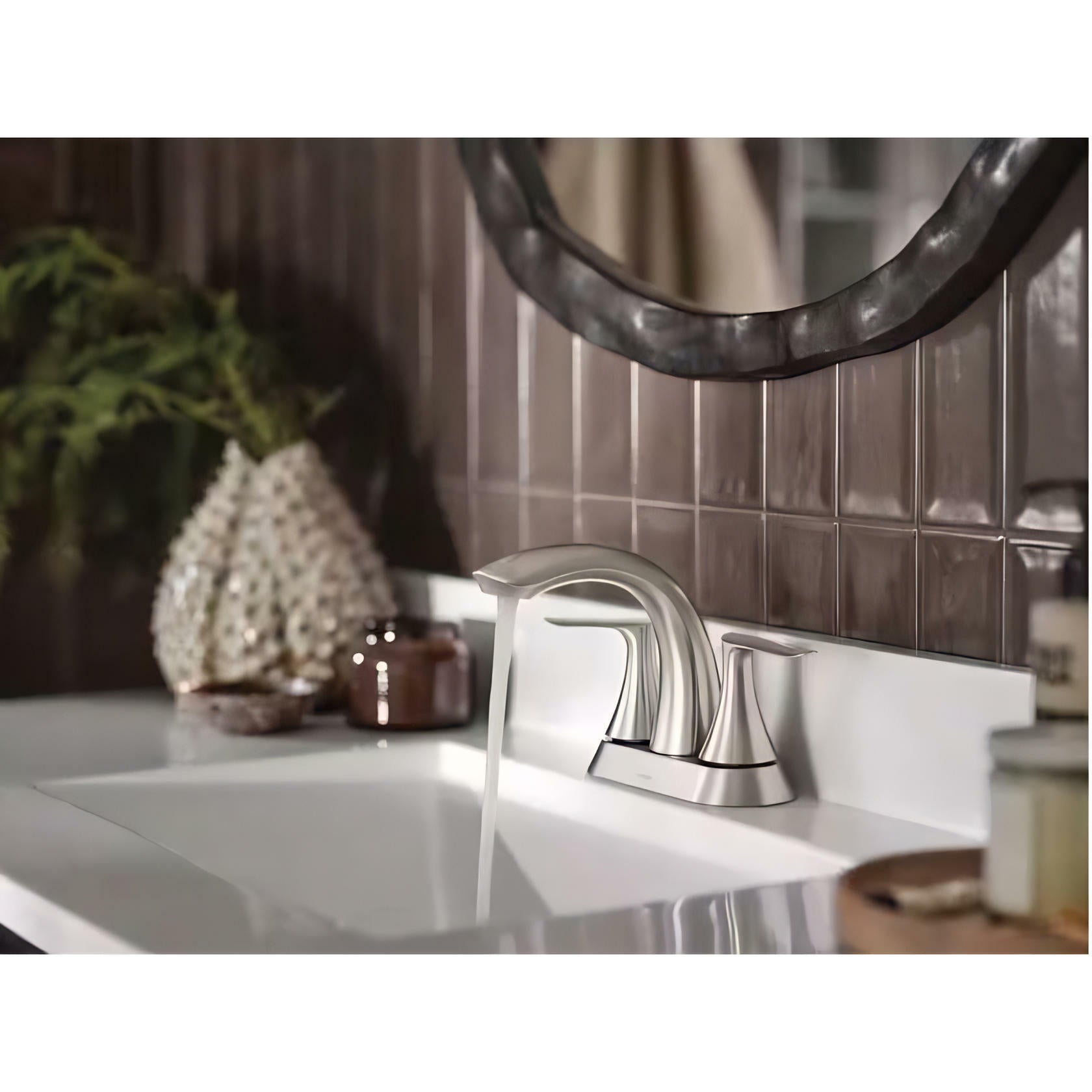 MOEN Findlay 84515 Centerset Double-Handle Bathroom Faucet in Chrome