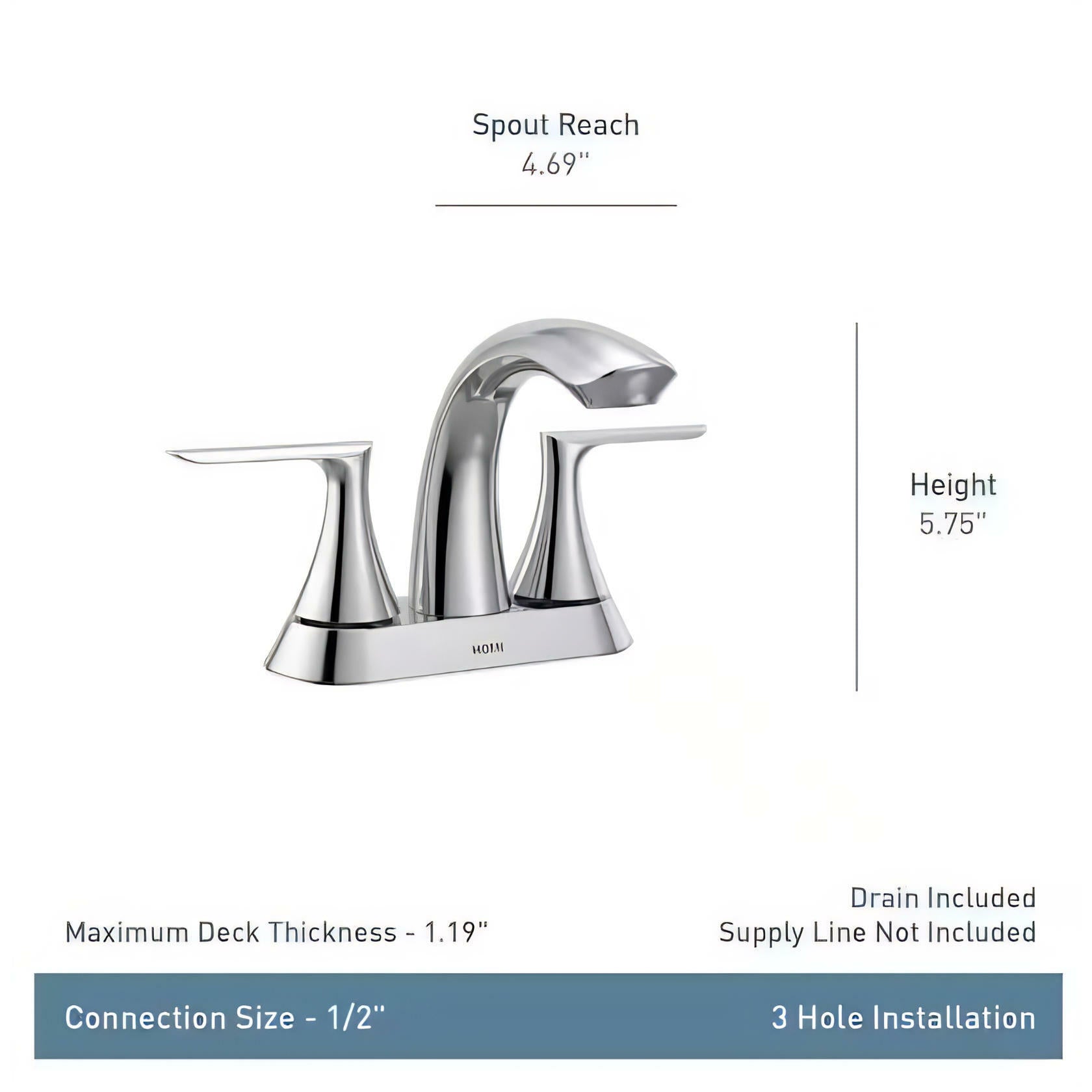 MOEN Findlay 84515 Centerset Double-Handle Bathroom Faucet in Chrome