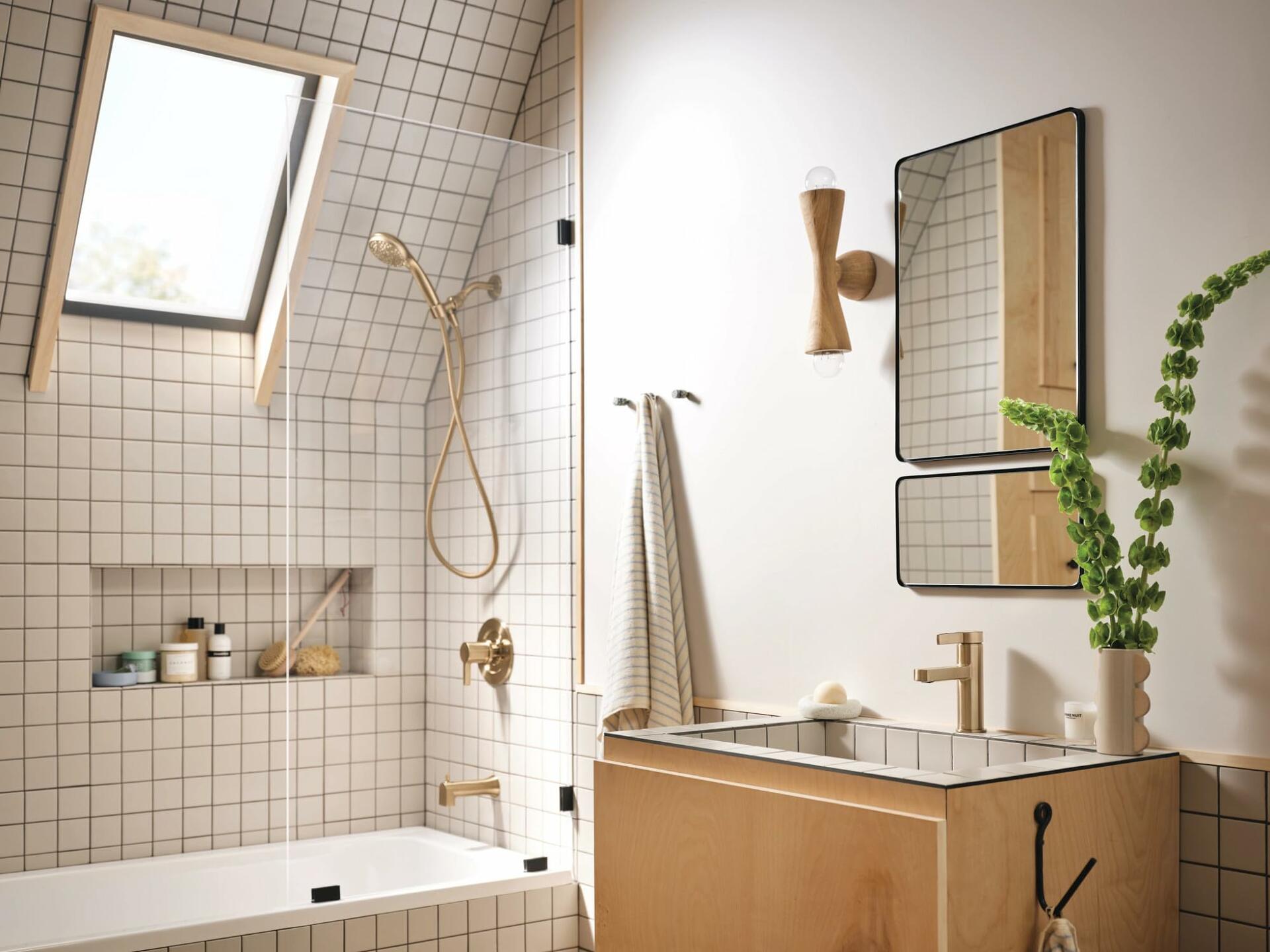 MOEN Beric 84774BZG Single Hole Single Handle Bathroom Faucet in Bronzed Gold