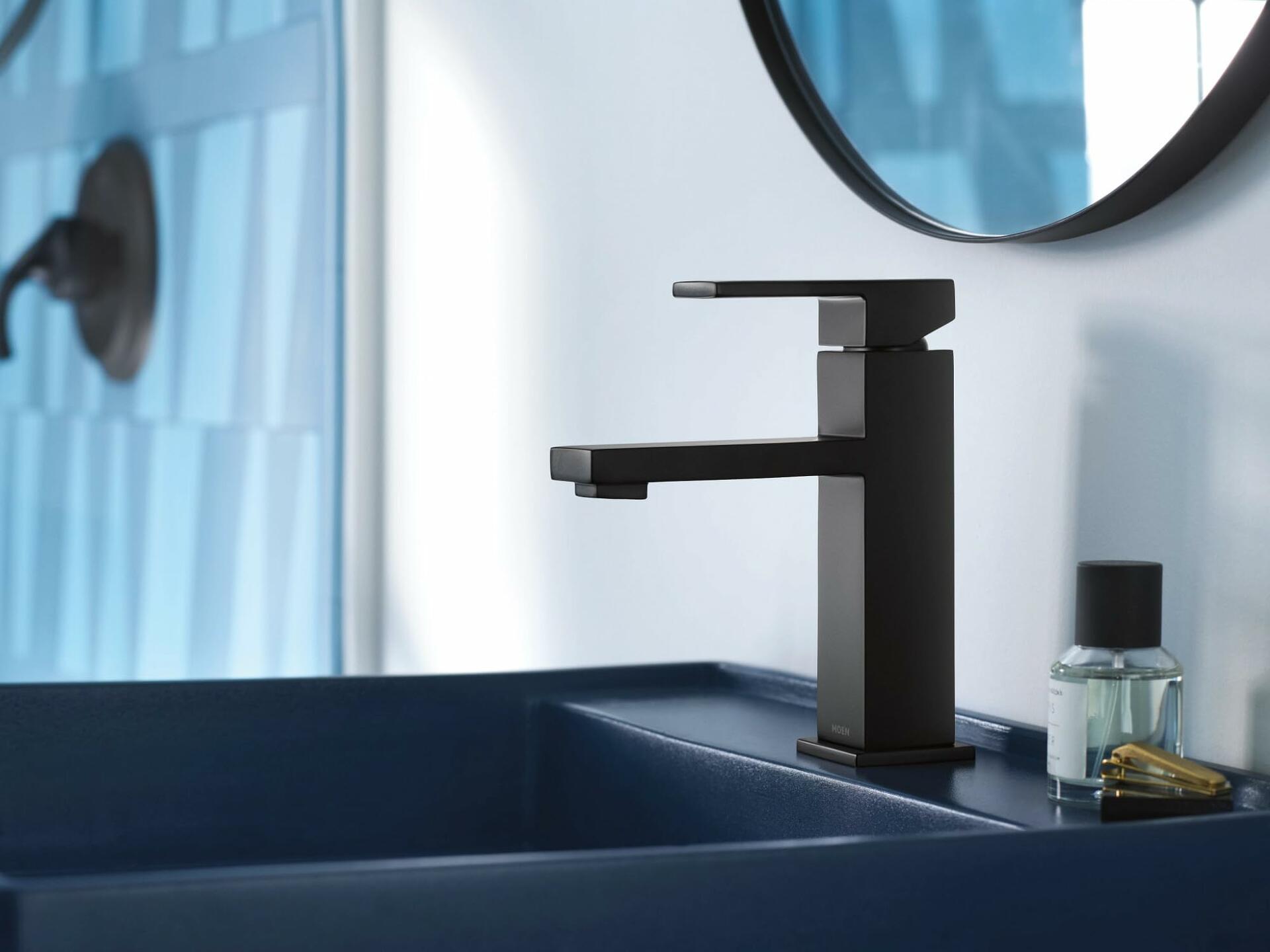 MOEN Revyl 84771BL Single Hole Single Handle Bathroom Faucet in Matte Black