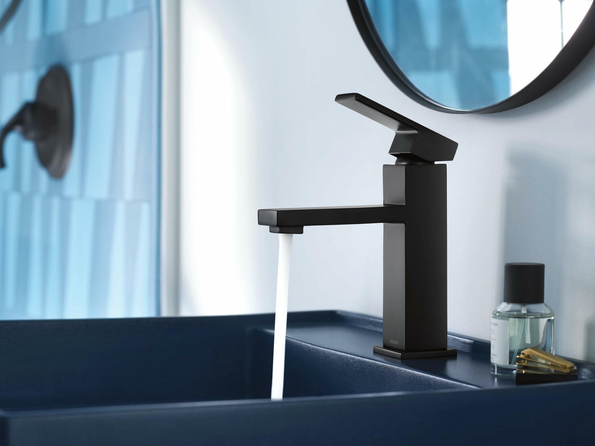 MOEN Revyl 84771BL Single Hole Single Handle Bathroom Faucet in Matte Black